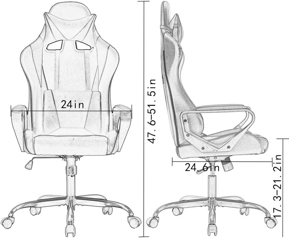 FDW Office Chair Gaming Chair Desk Chair Executive Chair with Lumbar Support Adjustable Stool Swivel Rolling Computer Chair,Pink