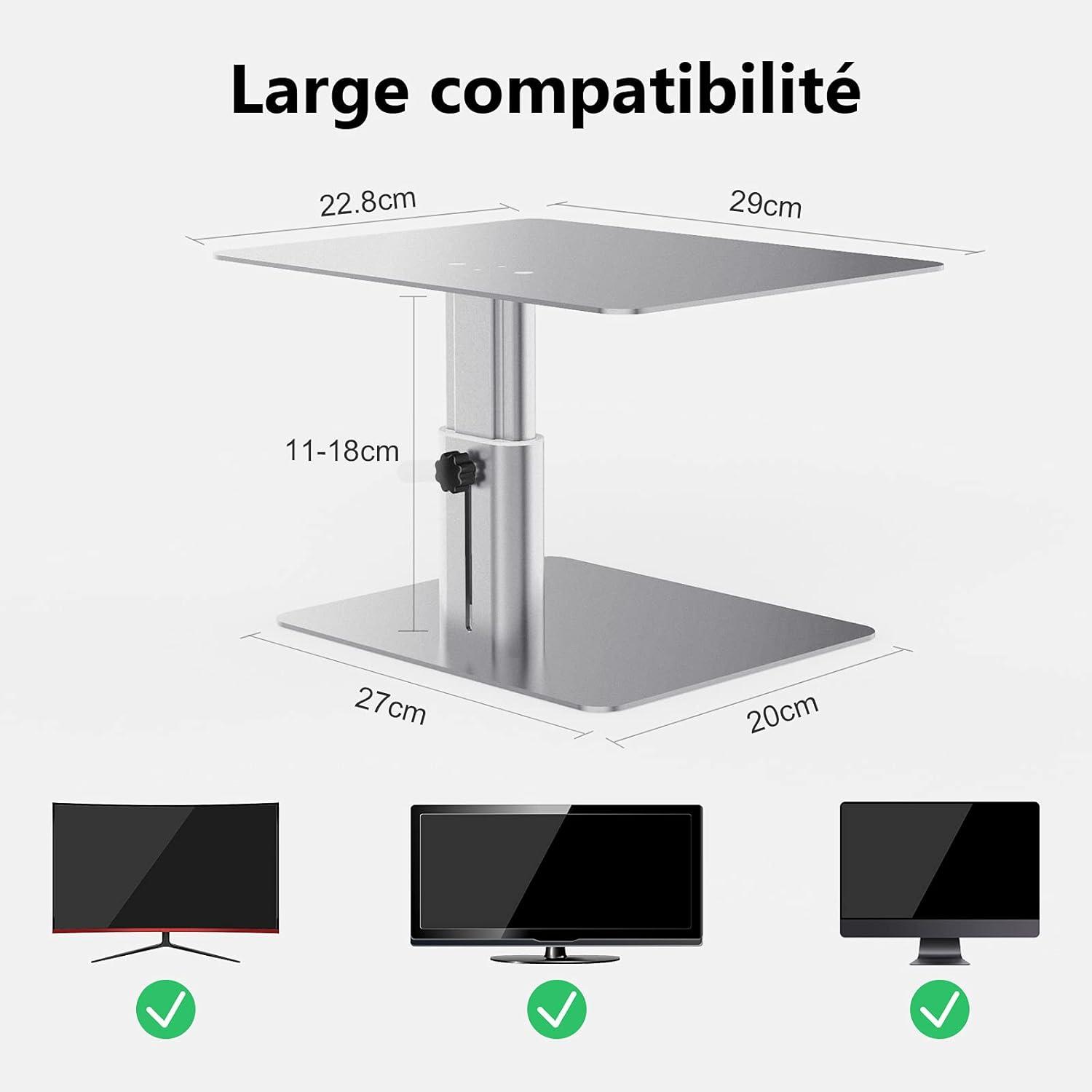 Nillkin Monitor Stand Riser for Desk, Adjustable Height Computer Monitor Stand, Ergonomic Aluminum Computer Desk Holder for iMac,MacBook, Dell, HP, Lenovo and Other Screen Display, Black