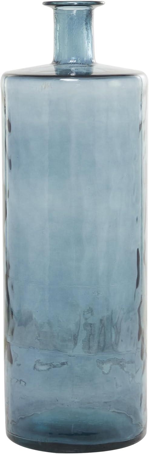 Tall Charcoal Gray Iridescent Glass Floor Vase