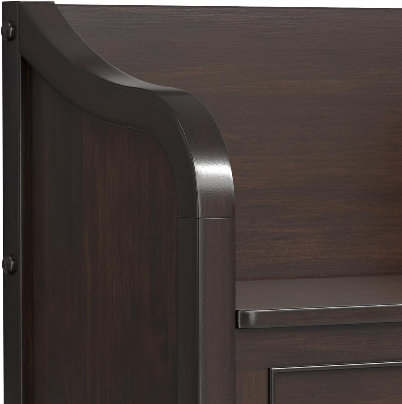 Simpli Home Connaught 30"W Solid Wood Small Entryway Storage Bench with Lift-Top Lid and Hidden Storage Compartment