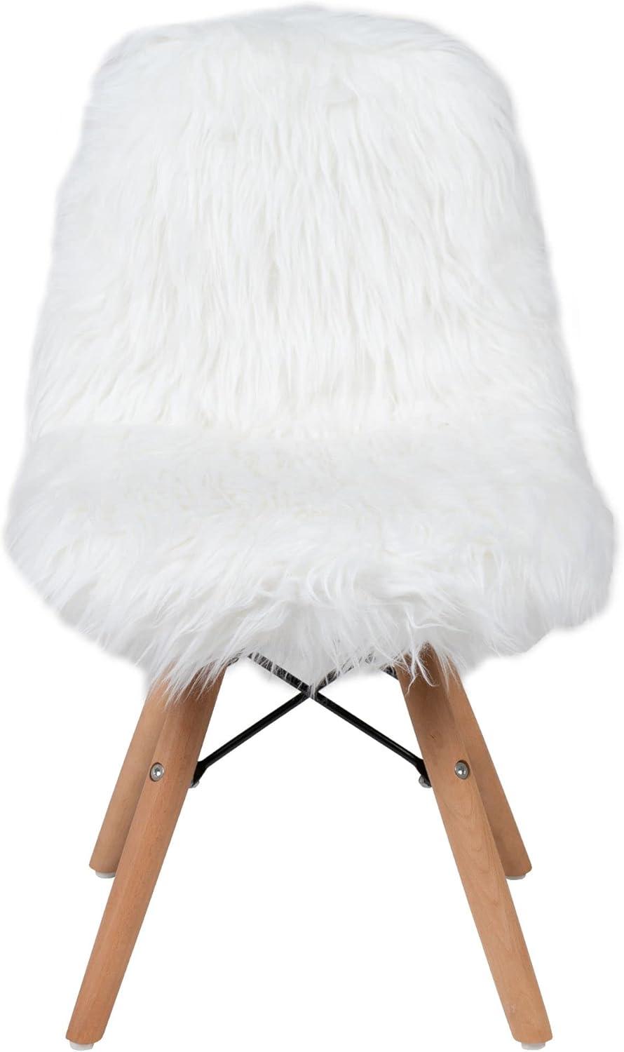 Flash Furniture Shaggy Dog White Accent Chair