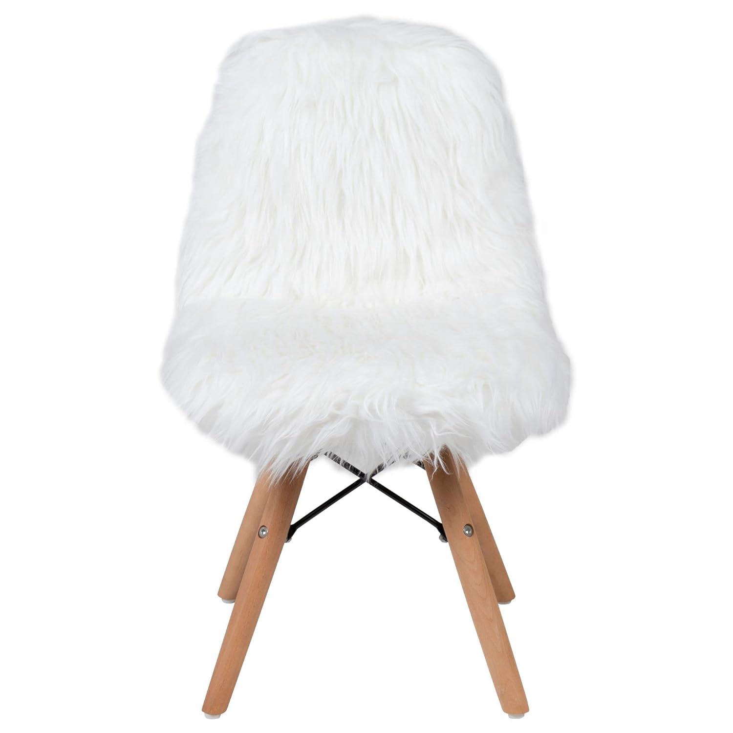 Flash Furniture Shaggy Dog White Accent Chair