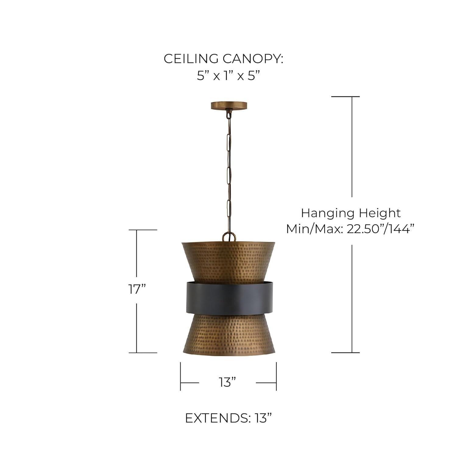 Capital Lighting Loren 1 - Light Pendant in  Patinaed Brass/Dark Zinc
