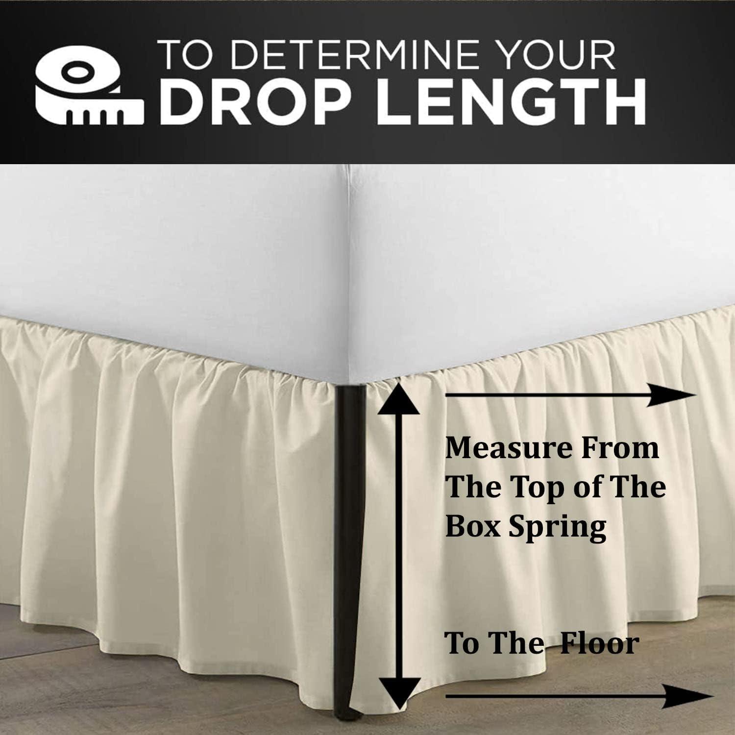 Fresh Ideas Fresh Ideas Ruffled Poplin Bed Skirt, 14" Drop Length