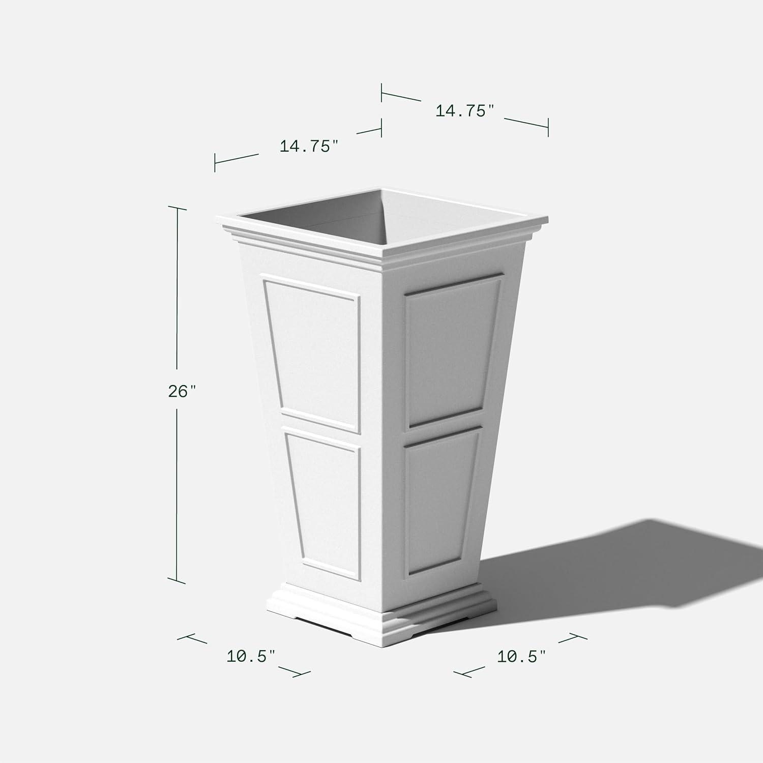 Veradek Brixton Tall 28" Plastic Planter - White