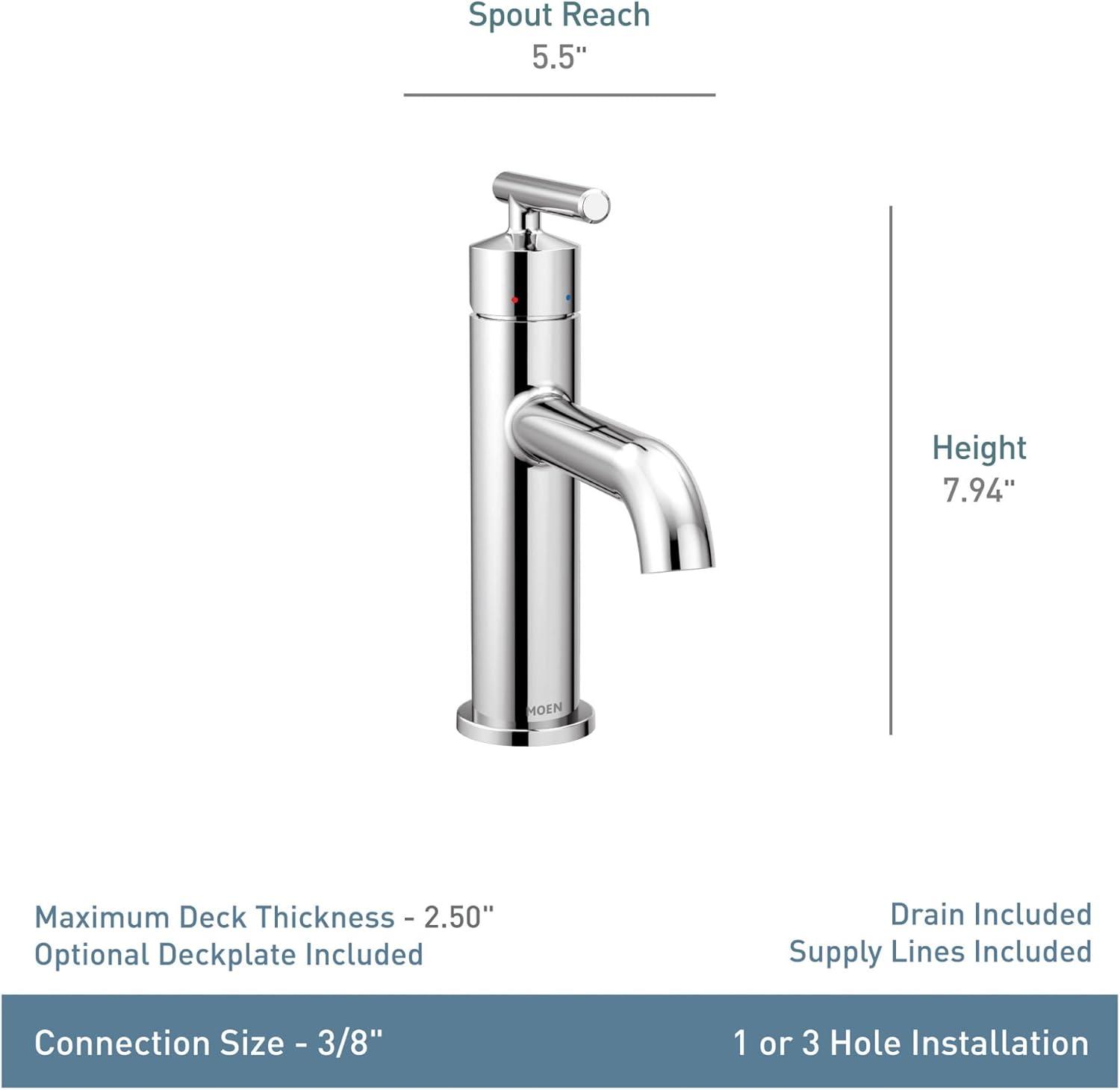 Gibson Single Hole Bathroom Faucet with Drain Assembly