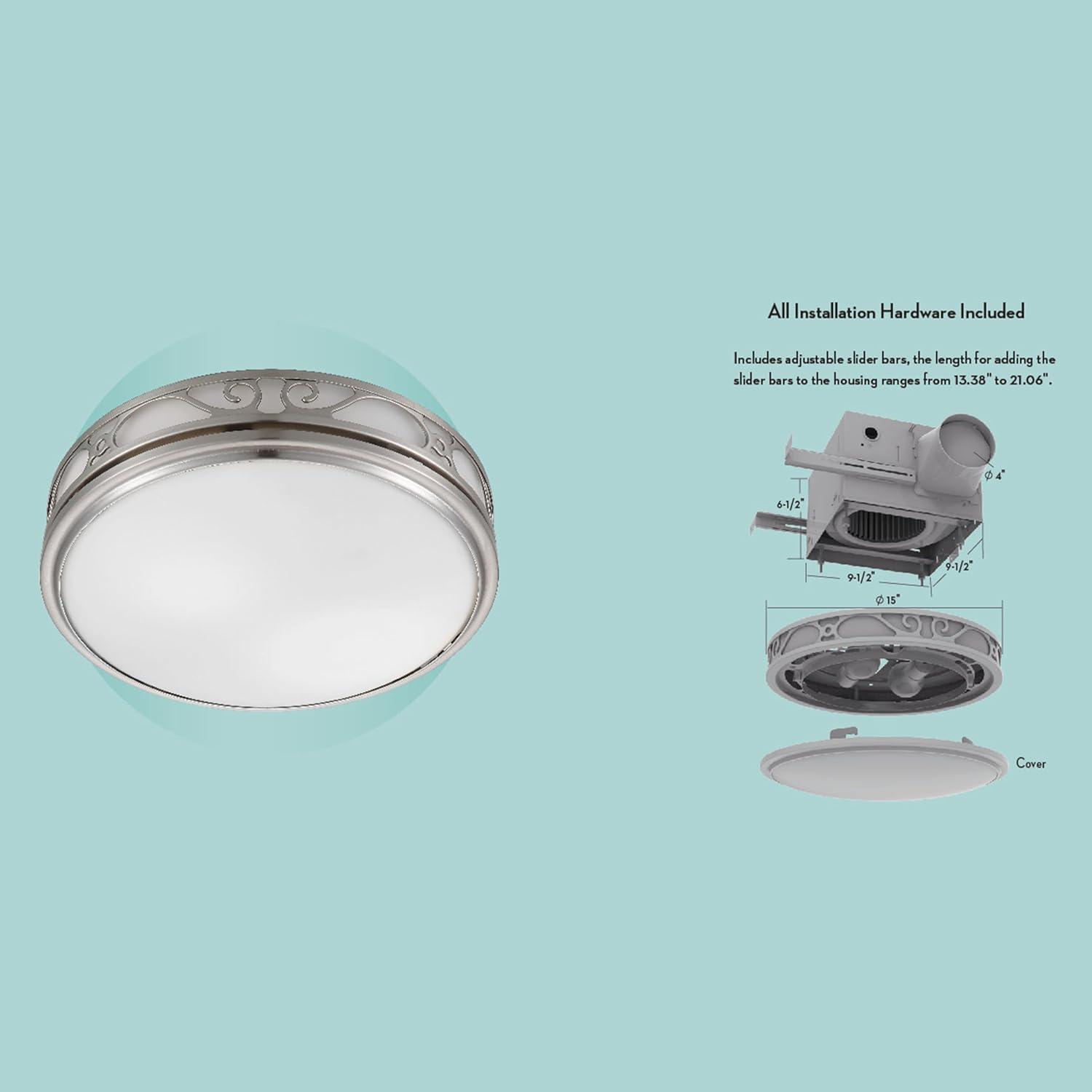 Good Housekeeping 85008 Roman Ii Decorative 110 Cfm 2.0 Sones Bathroom Ventilation Exhaust Fan With Light