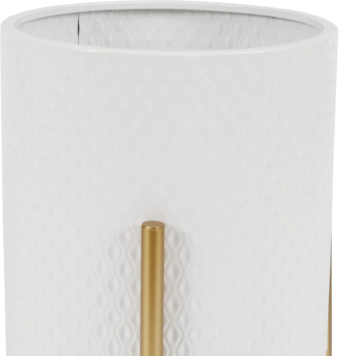 Planters for Indoor Plants, Set of 2 Indoor Plant Pots, White Planter with Gold Metal Stand, Luxury Flower Pots for Indoor Plants, Large Floor Plant Pot for Indoor Plants, NOT Waterproof