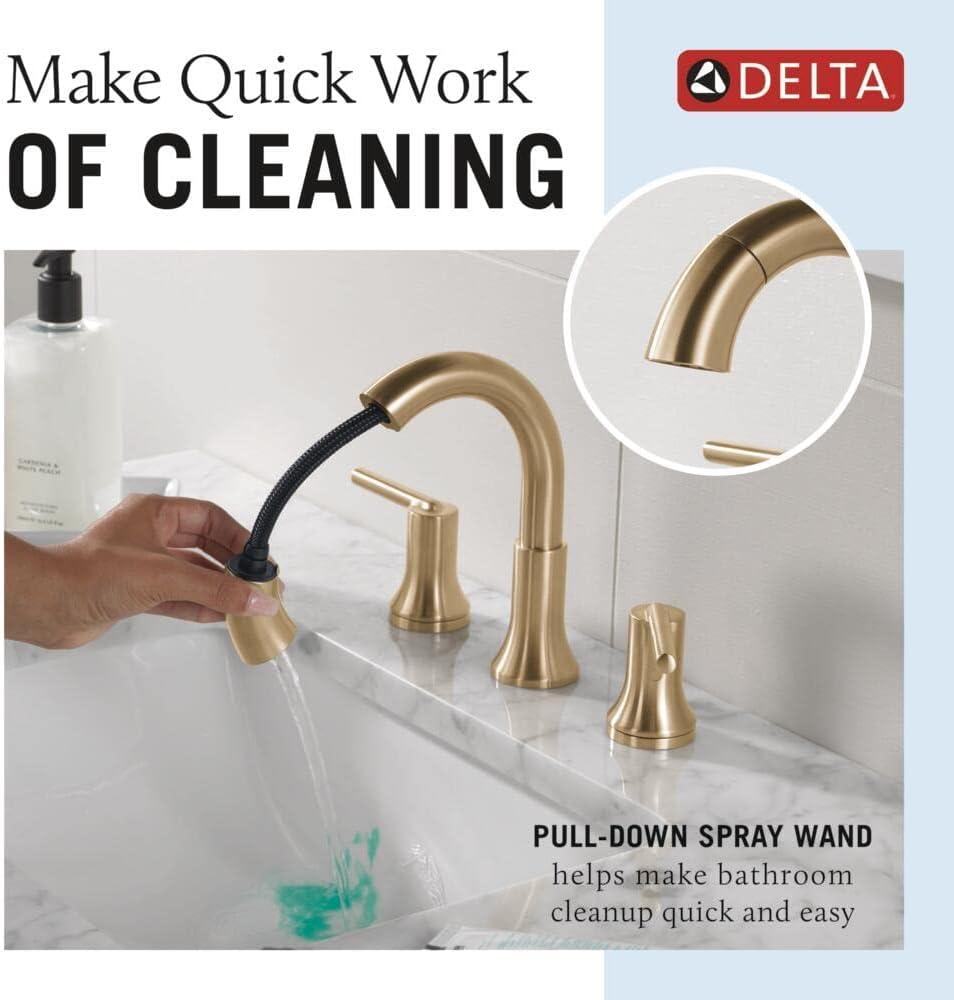 Trinsic Widespread Bathroom Faucet 3 Hole, 2-handle Bathroom Sink Faucet with Drain Assembly