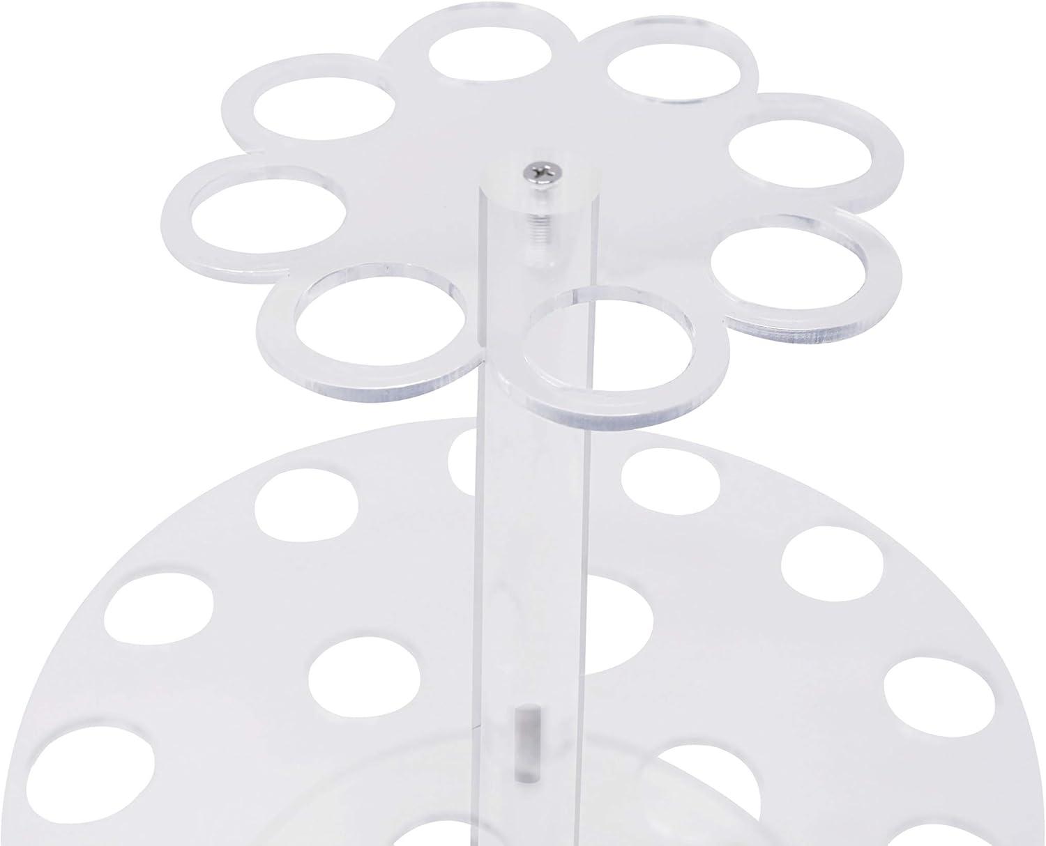 Jusalpha Clear Acrylic Ice Cream Cone/Sushi Hand Roll Stand Holder Christmas Halloween Candy Decorative (Capacity: 24)