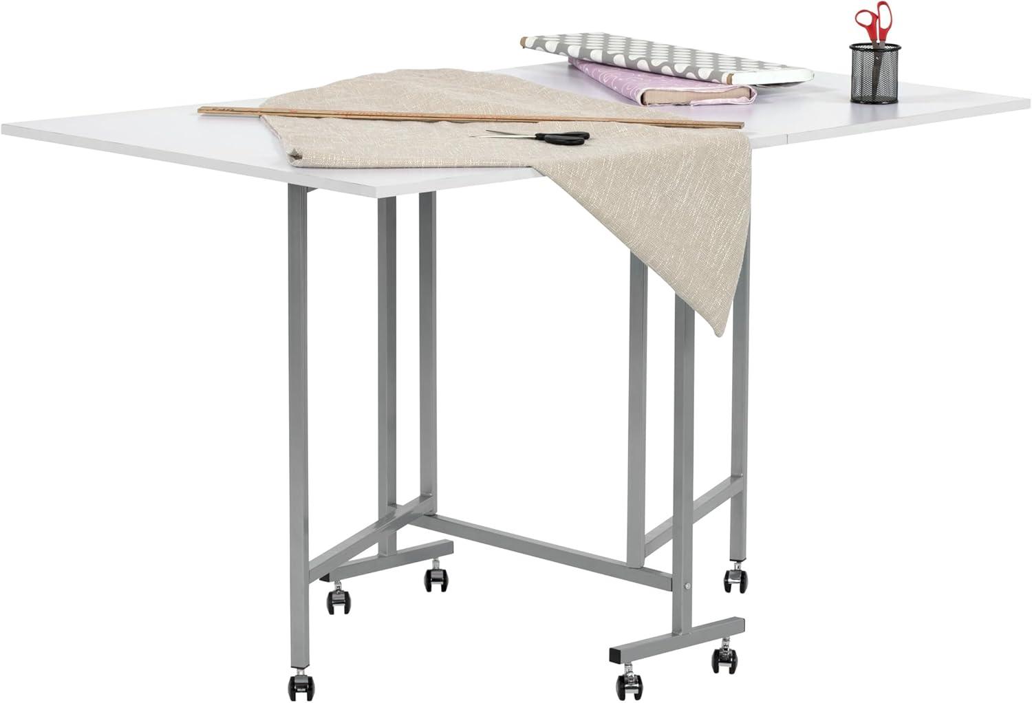 Sew Ready 58.75'' x 36.5'' Foldable Craft Table with Wheels