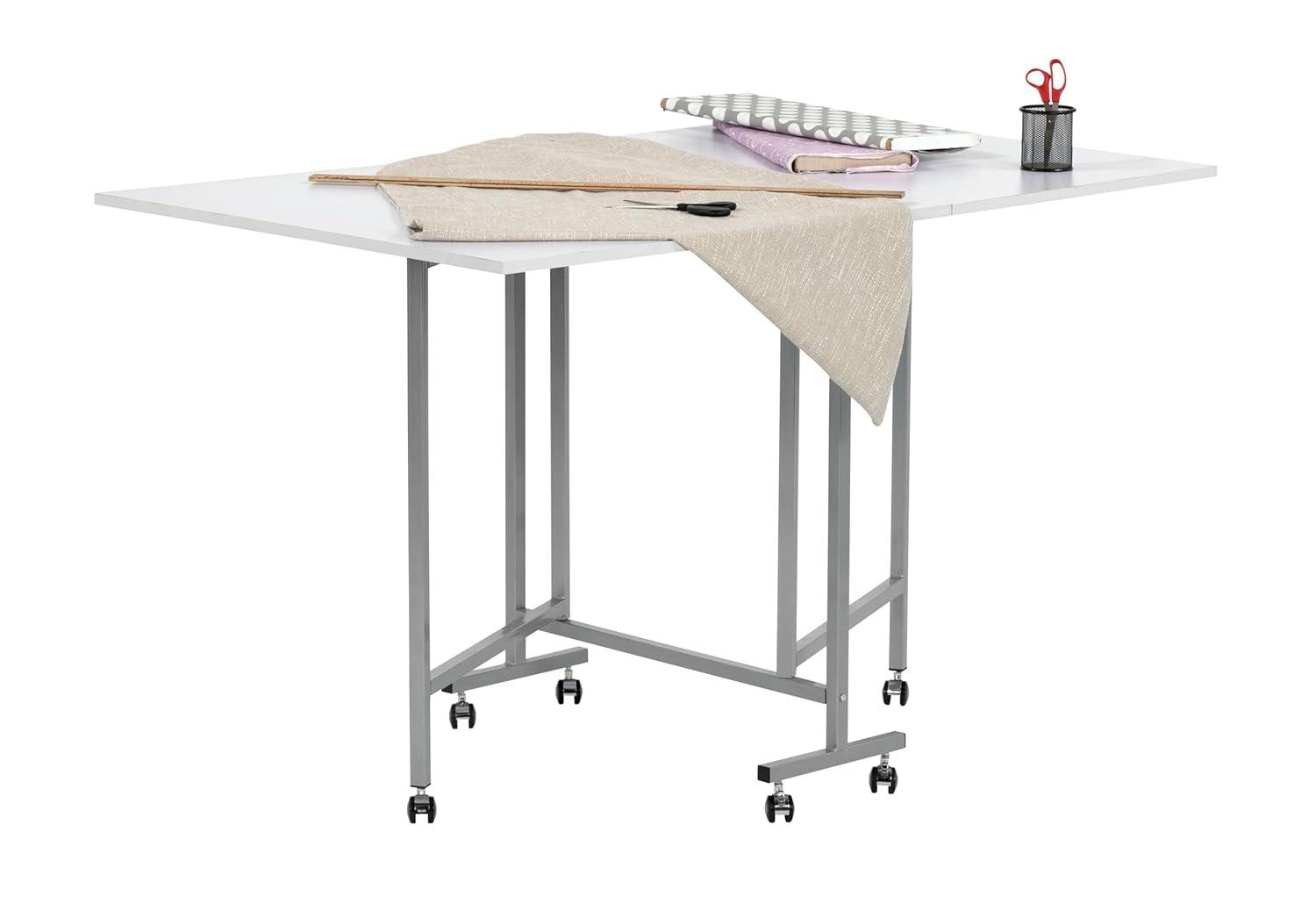 Sew Ready 58.75'' x 36.5'' Foldable Craft Table with Wheels