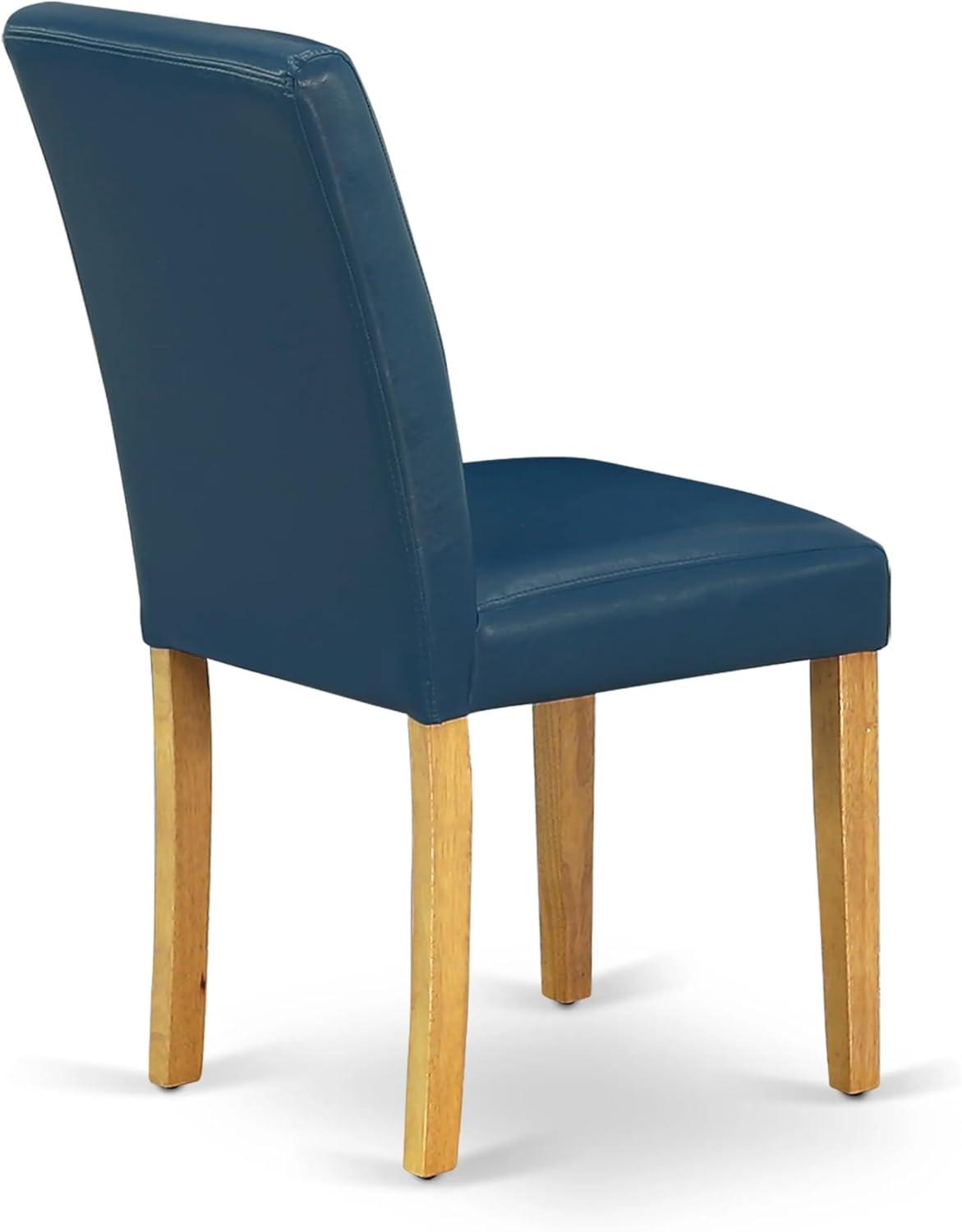 PaFagwy ABP4T55 Parson Kitchen Blue Faux Leather Padded Dining Chairs, Set of 2