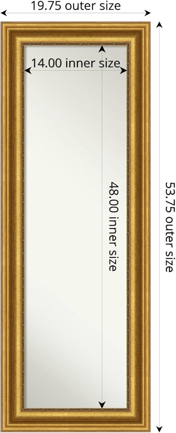 20" x 54" Non-Beveled Parlor Gold Full Length on The Door Mirror - Amanti Art: Includes Hooks, Polystyrene Frame, No Assembly Required