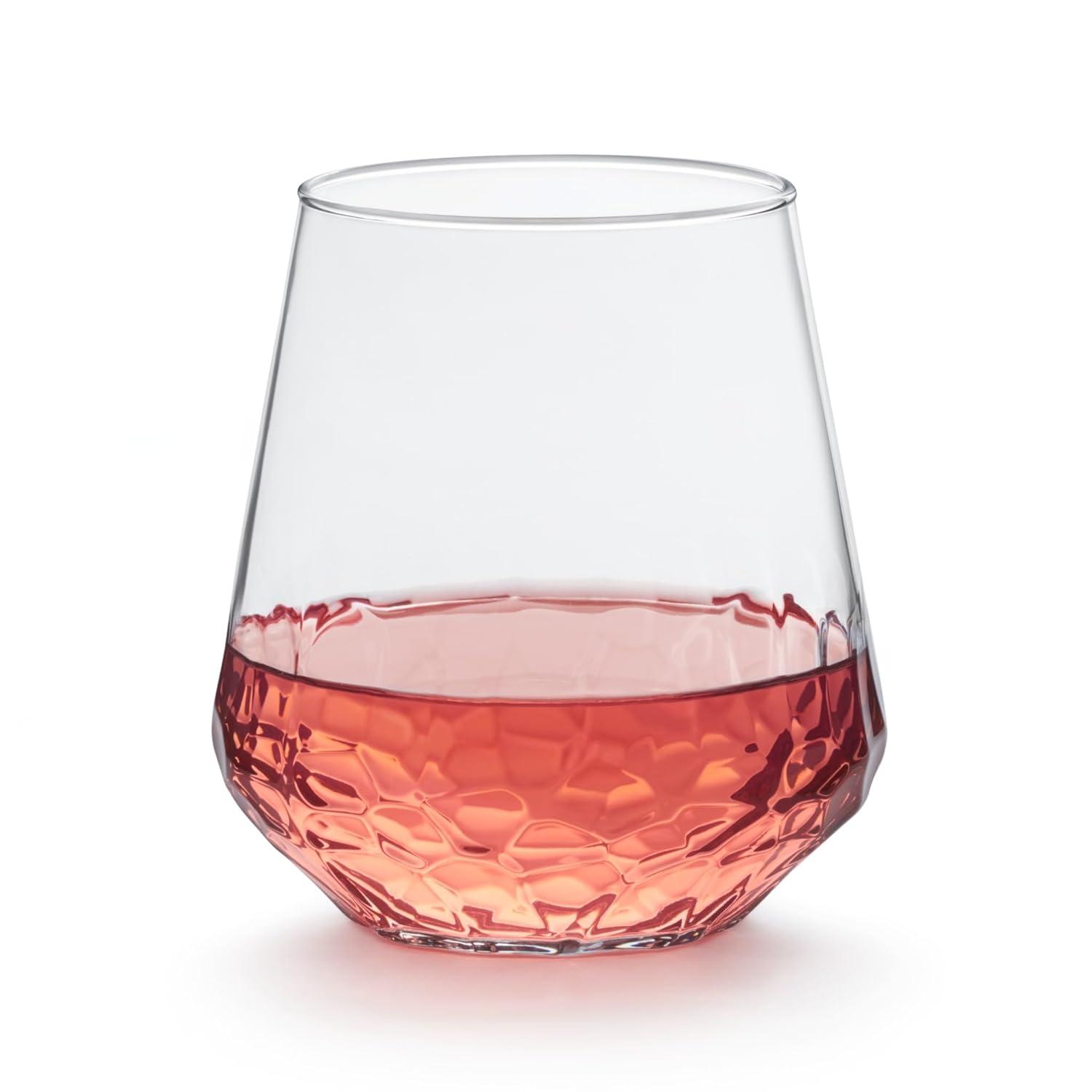 Libbey Hammered Libbey Base All-Purpose Stemless Wine Glasses & Reviews | Wayfair