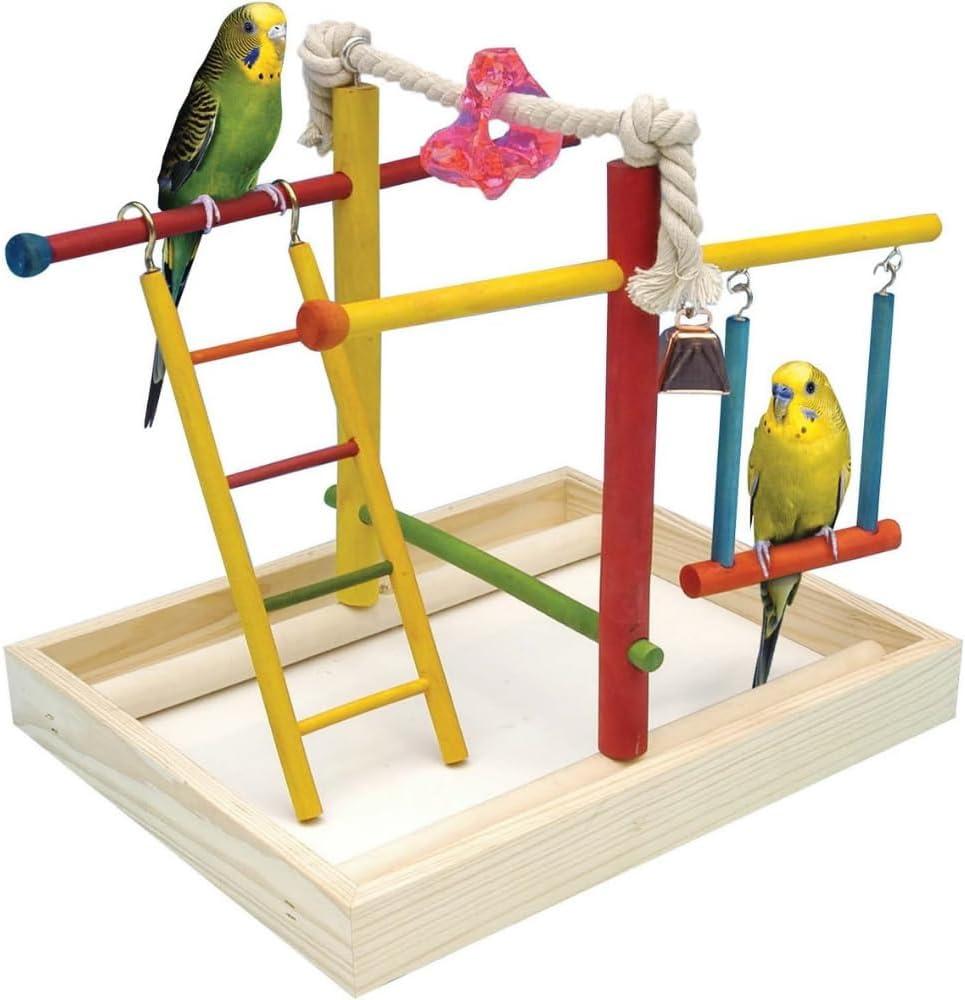 Penn-Plax Bird Life Wood Playpen – Perfect for Parakeets, Lovebirds, Cockatiels, Conures - Medium