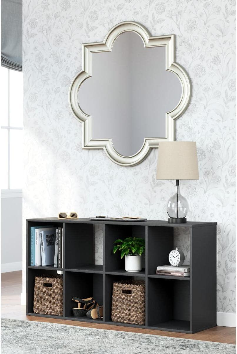 47.05" Langdrew 8 Cube Organizer Black - Signature Design by Ashley: Modern Bookshelf, Laminated MDF