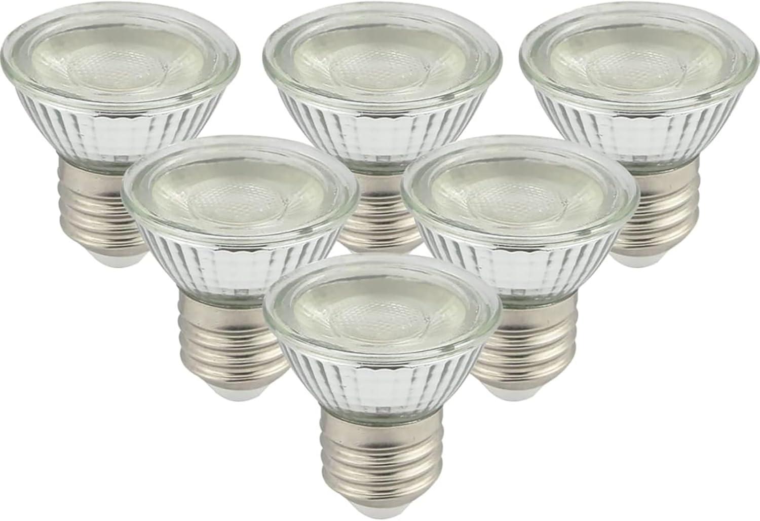 Drart Led Bulb Spotlight PAR16 5W Dimmable Short Halogen Light Bulb 50W Equivalent, LED Replacement for Halogen Bulb, E26 Screw Base, 120V HR16, 500lm Warm White (Pack of 6)