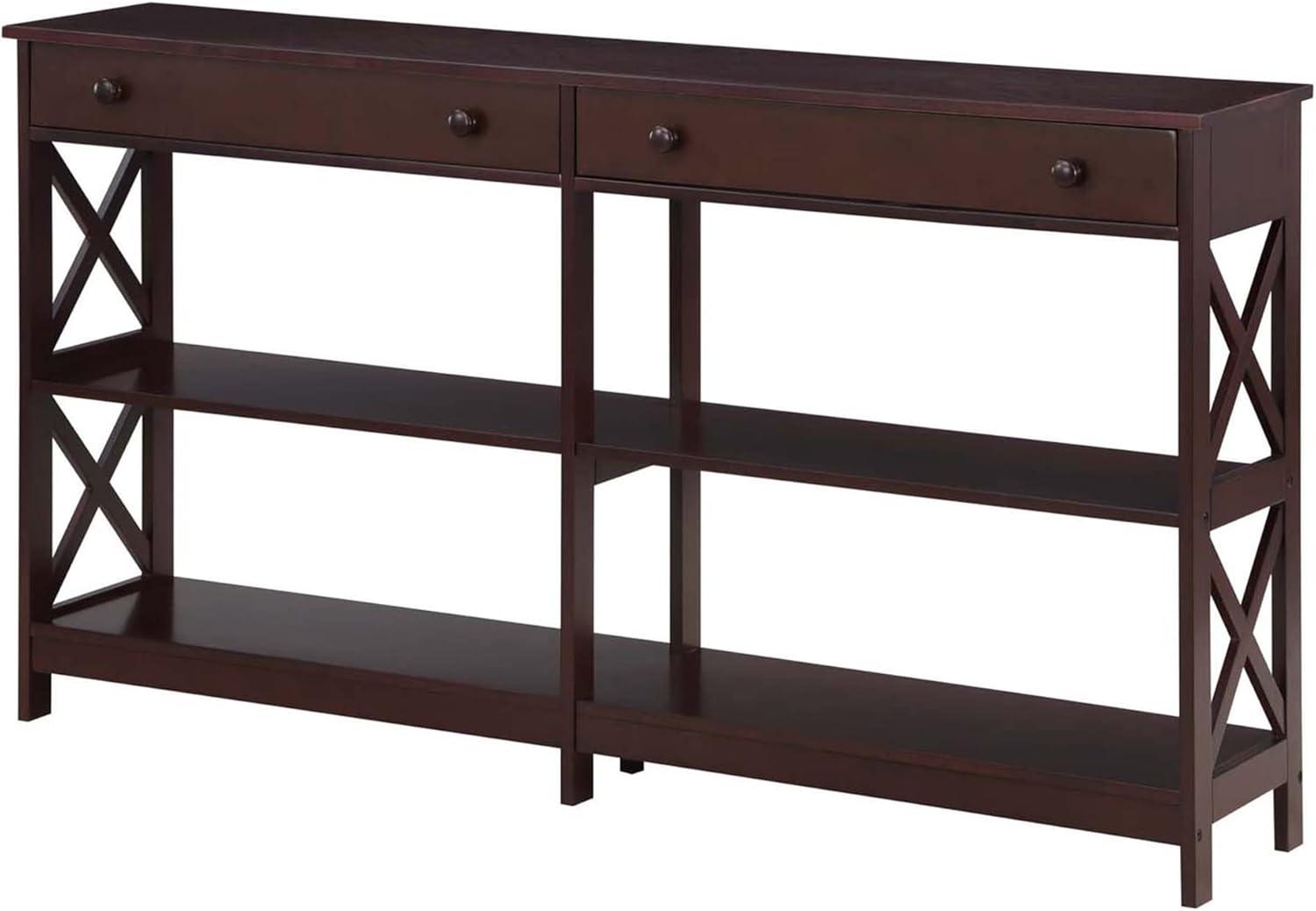 Convenience Concepts Oxford 2 Drawer 60 inch Console Table with Shelves