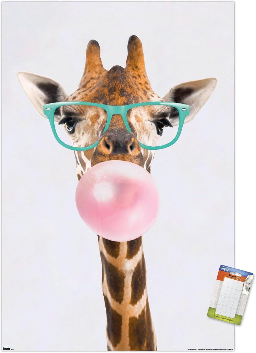 Trends International Reinders - Funky Giraffe Unframed Wall Poster Print White Mounts Bundle 14.725" x 22.375"