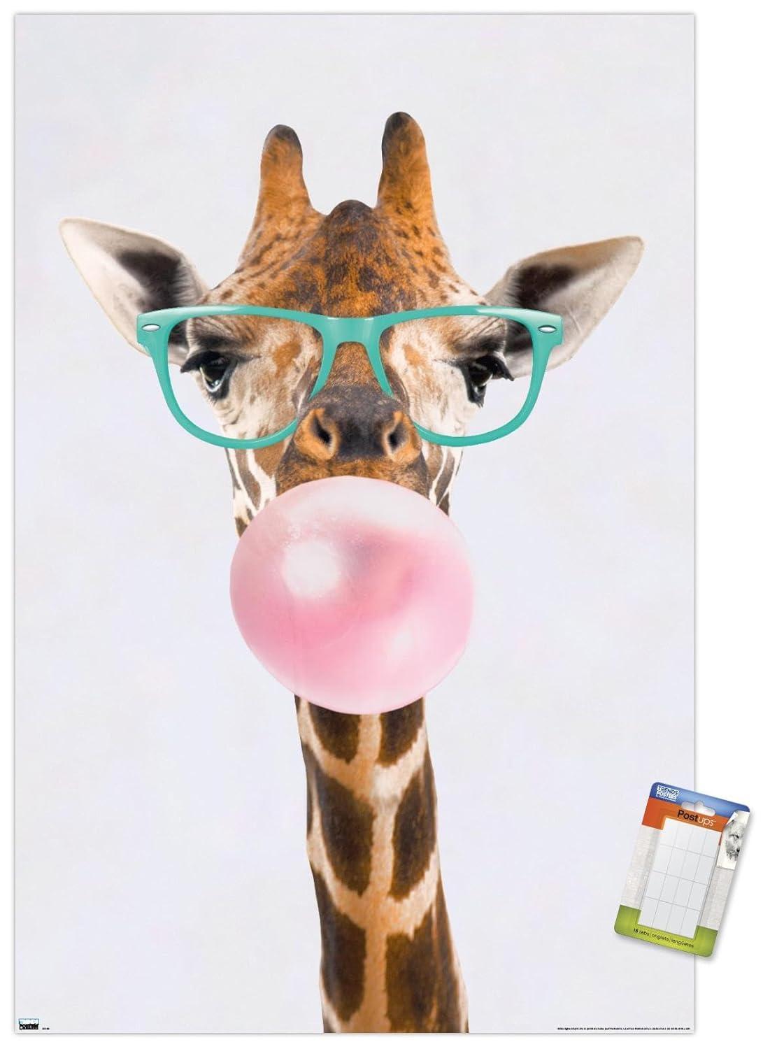 Trends International Reinders - Funky Giraffe Unframed Wall Poster Print White Mounts Bundle 14.725" x 22.375"