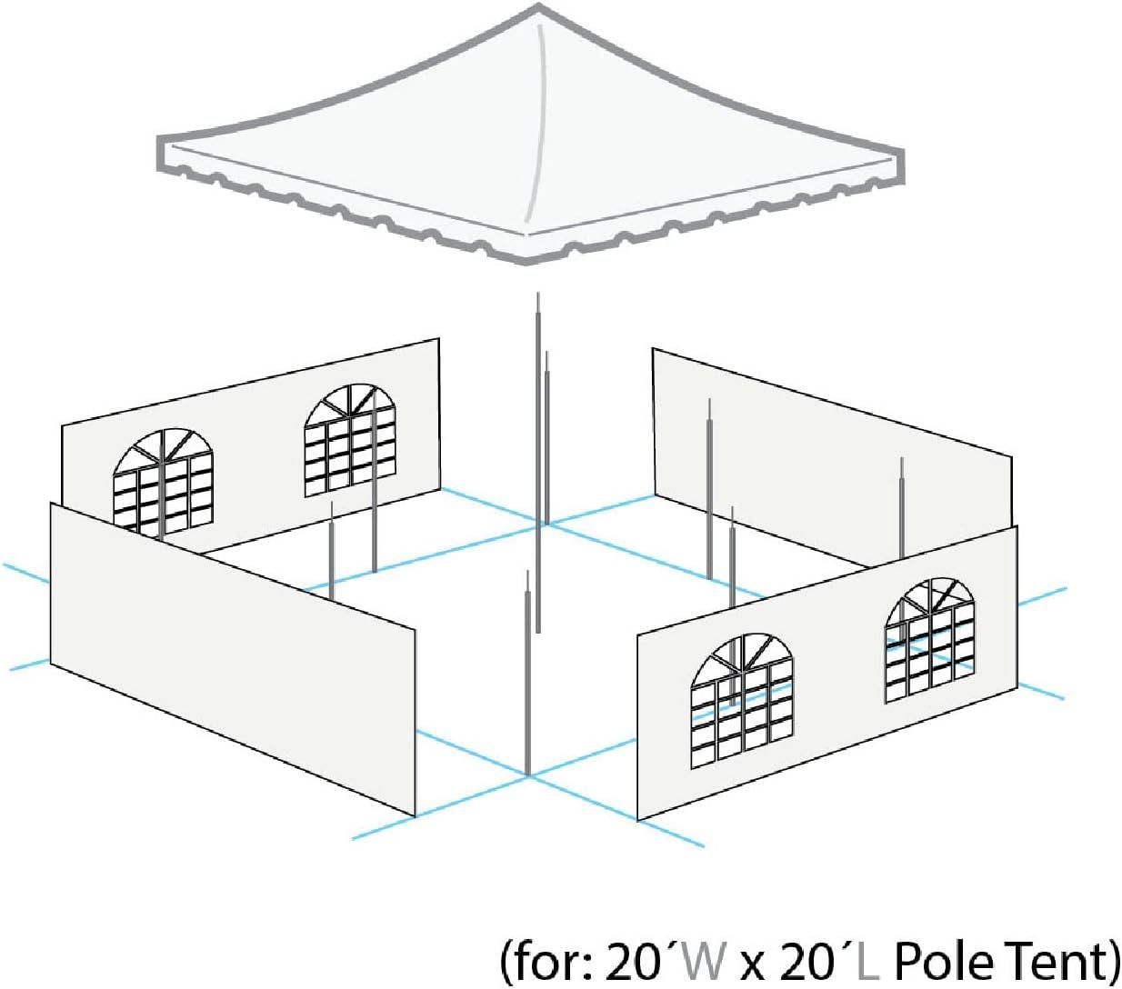 Party Tents Direct 20' x 20' Weekender Pole Party Tent with Sidewalls, Red | Wayfair