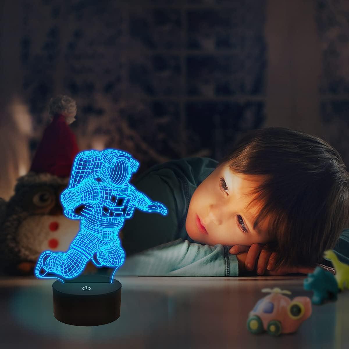 YSTIAN Spaceman 3D Night Light, Astronaut Rocket Optical Illusion Lamp Home Decor Bedroom Light with Remote Control 16 Colors Changing Xmas Birthday Gift for Outer Space Fan