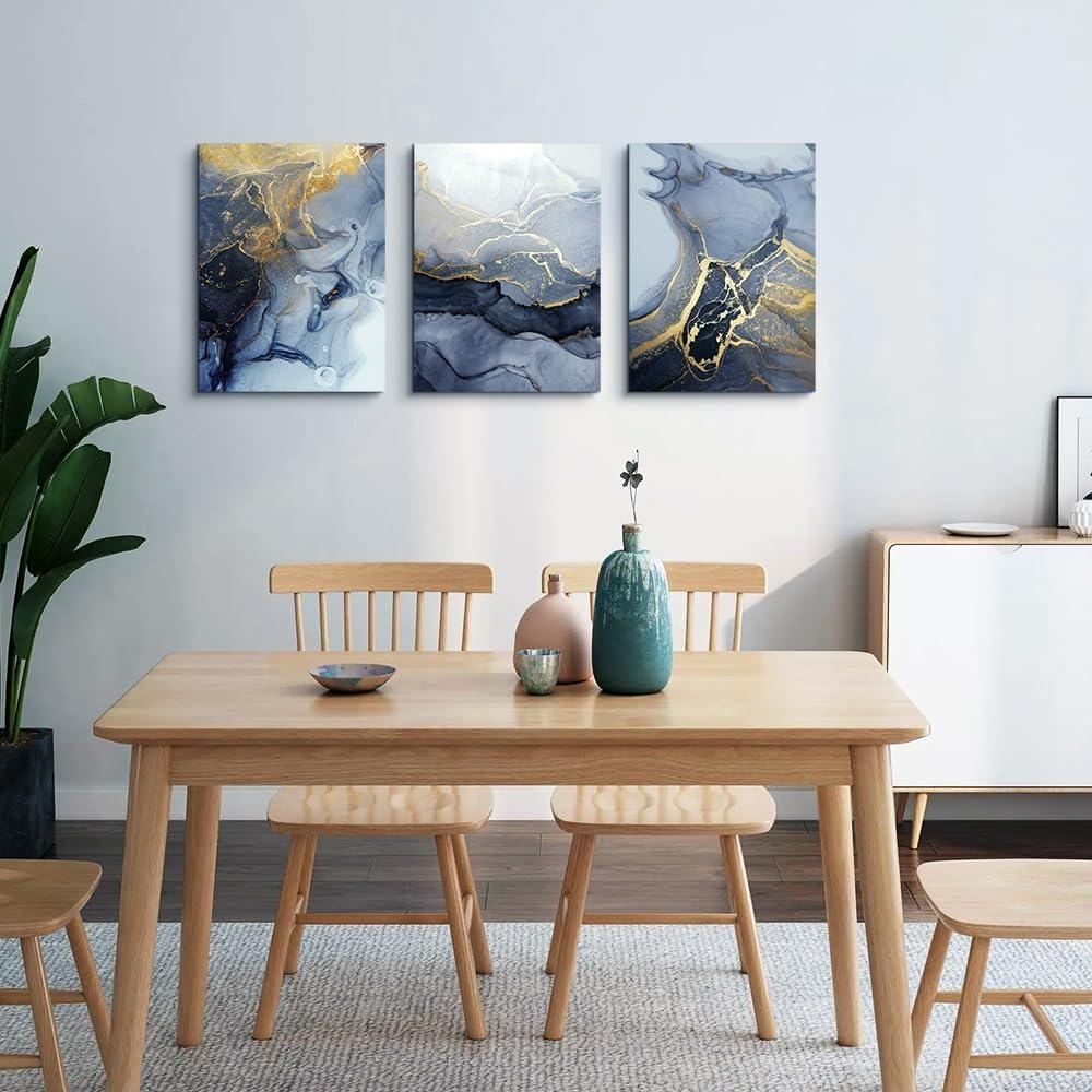 Abstract Wall Decor for Living Room Bedroom Wall Art Paintings Abstract Ink painting Wall Artworks Hang Pictures for Office Decoration, 12x16 inch/Piece, 3 Panels Bathroom Home Decorations Posters