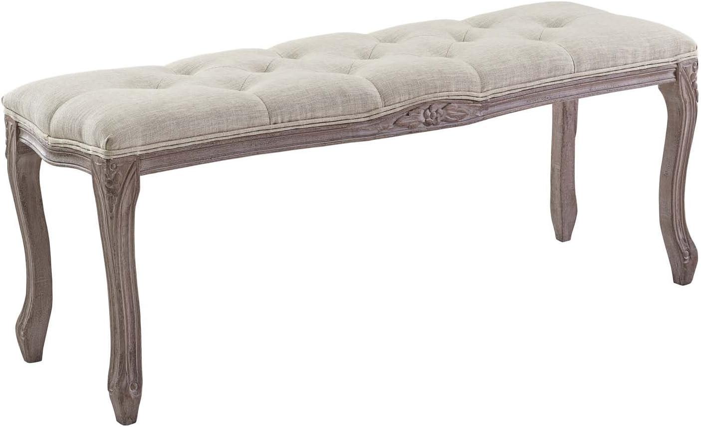 Modway Regal Vintage French Upholstered Fabric Bench