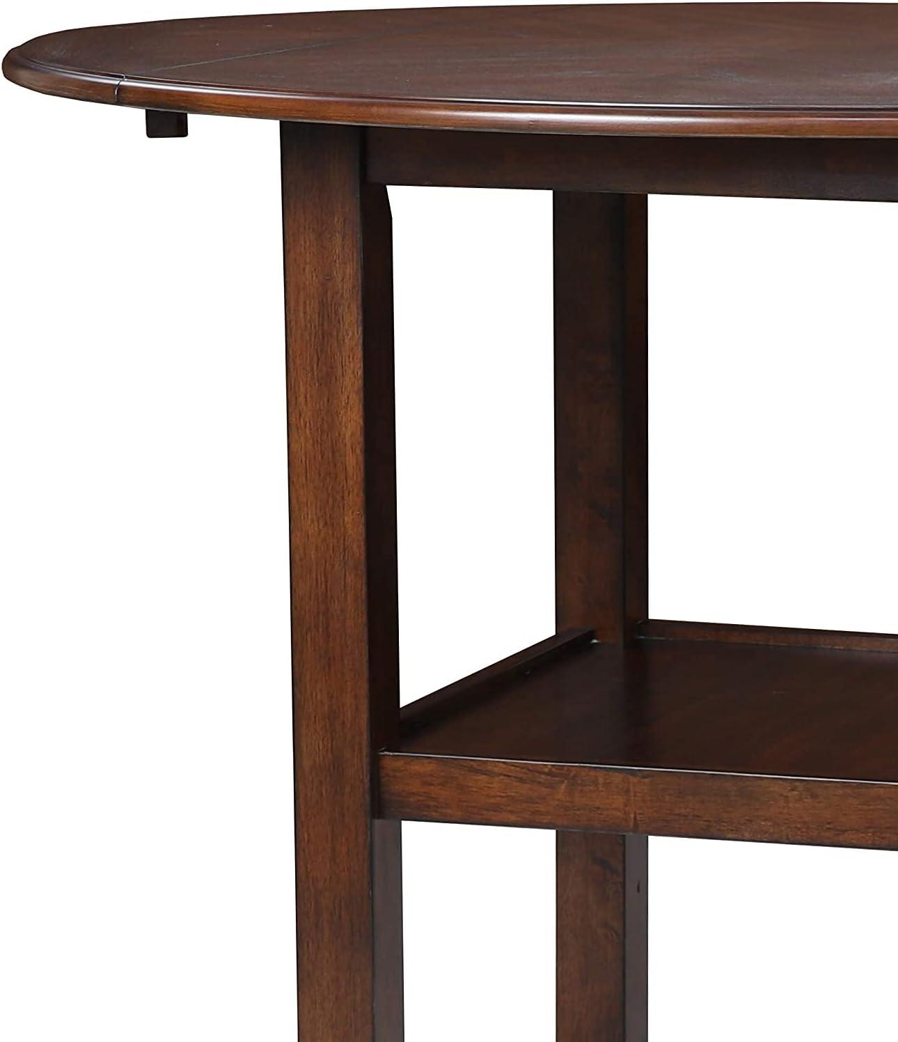 New Classic Furniture Furniture Gia 42" Counter Drop Leaf Table  2 Chairs in Cherry Brn