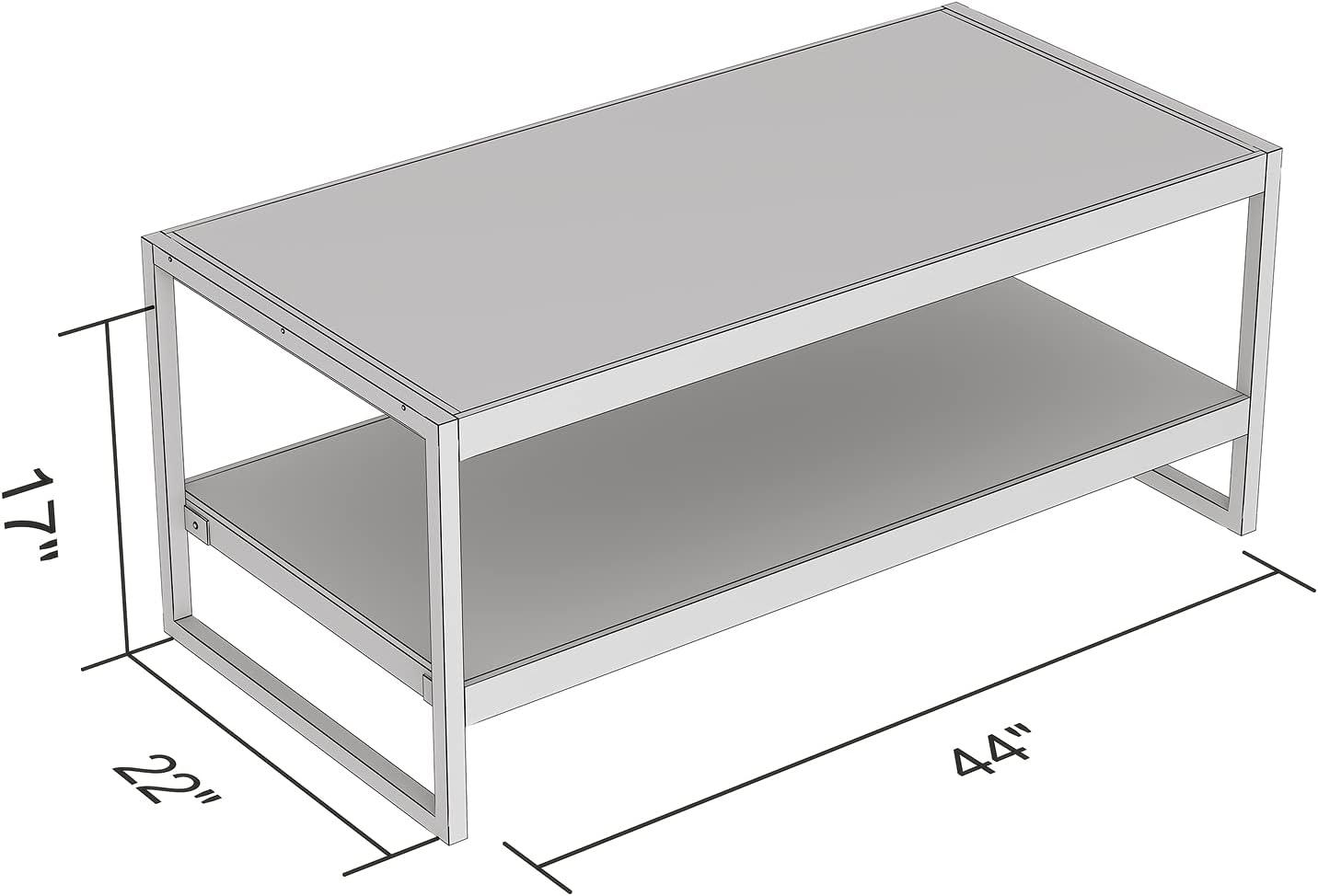 Safdie & Co. 47.25"L Coffee Table Black Metal in Dark Taupe