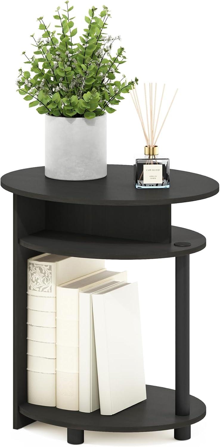 Furinno 15080WNBK JAYA Simple Design Oval End Table, Walnut
