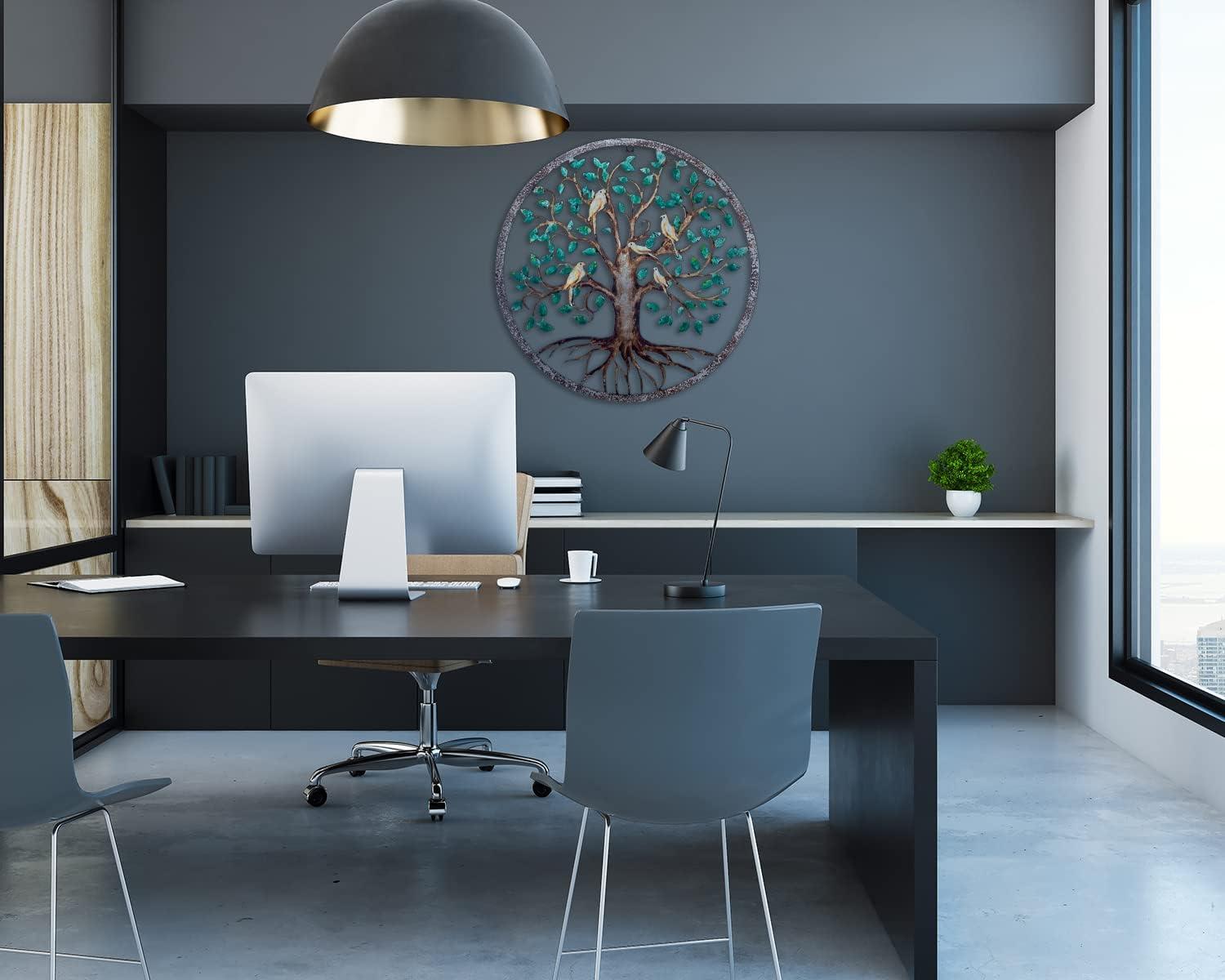 COBEKY Decor Wall Hanging For Living Room Bedroom Garden Porch Patio Office Home Decor, 18In X 18In X 0.88 In