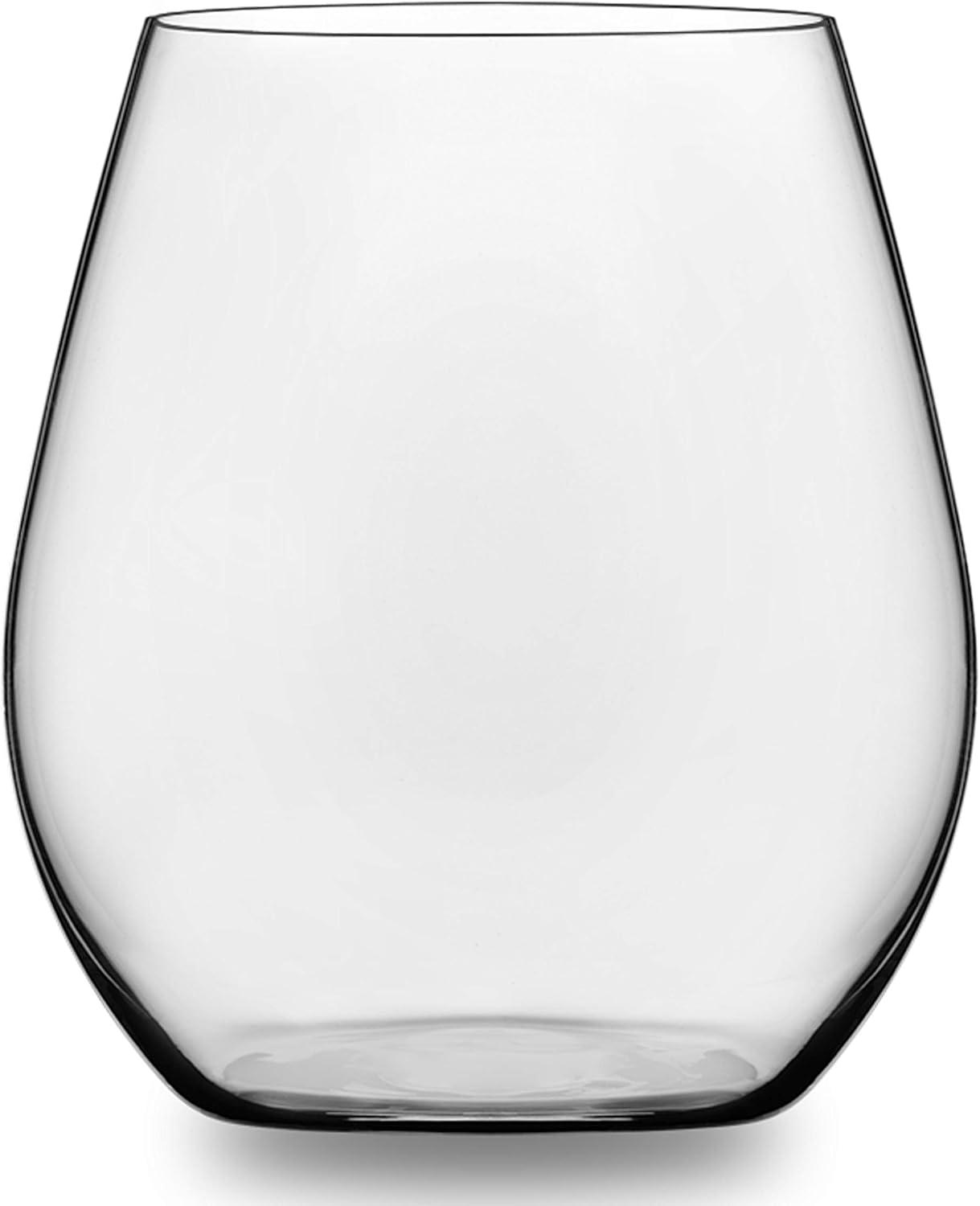 Libbey Signature Kentfield Stemless 12 Piece Wine Glass Party Set for Red and White Wines