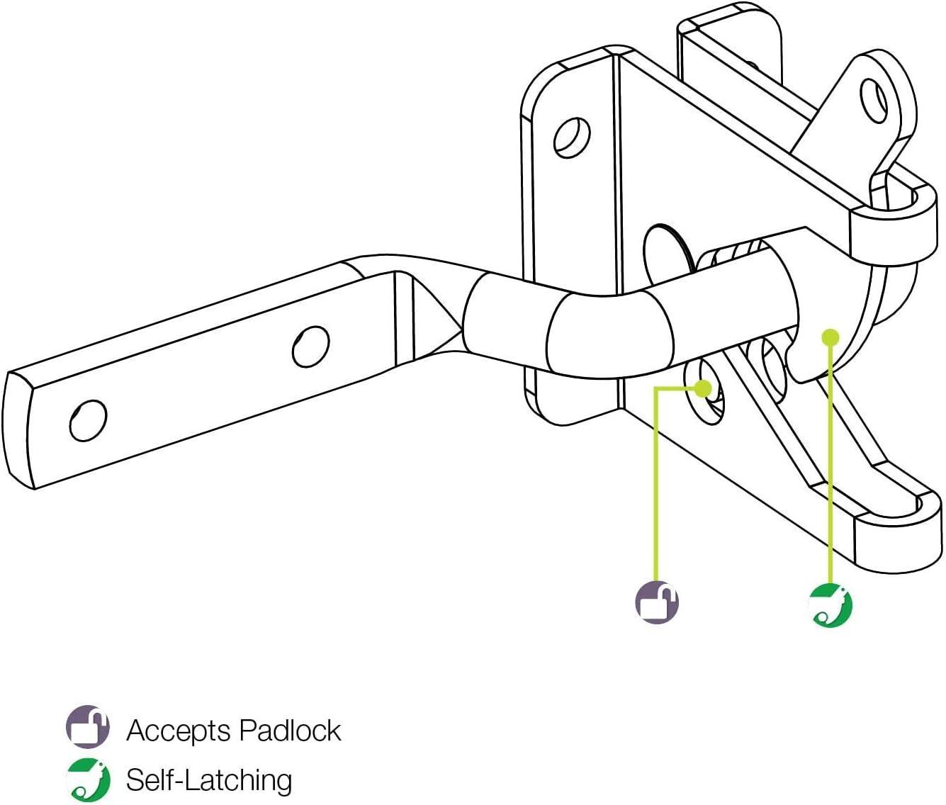 Heavy Duty Gate Latch Door Handle Hardware Kit for Wooden Fence, Self-Closing Gate Latch with Pull String, Decorative Metal Gate Pull Handle, 2 Pack 6in T-Strap Gate Hinges, Black Finish