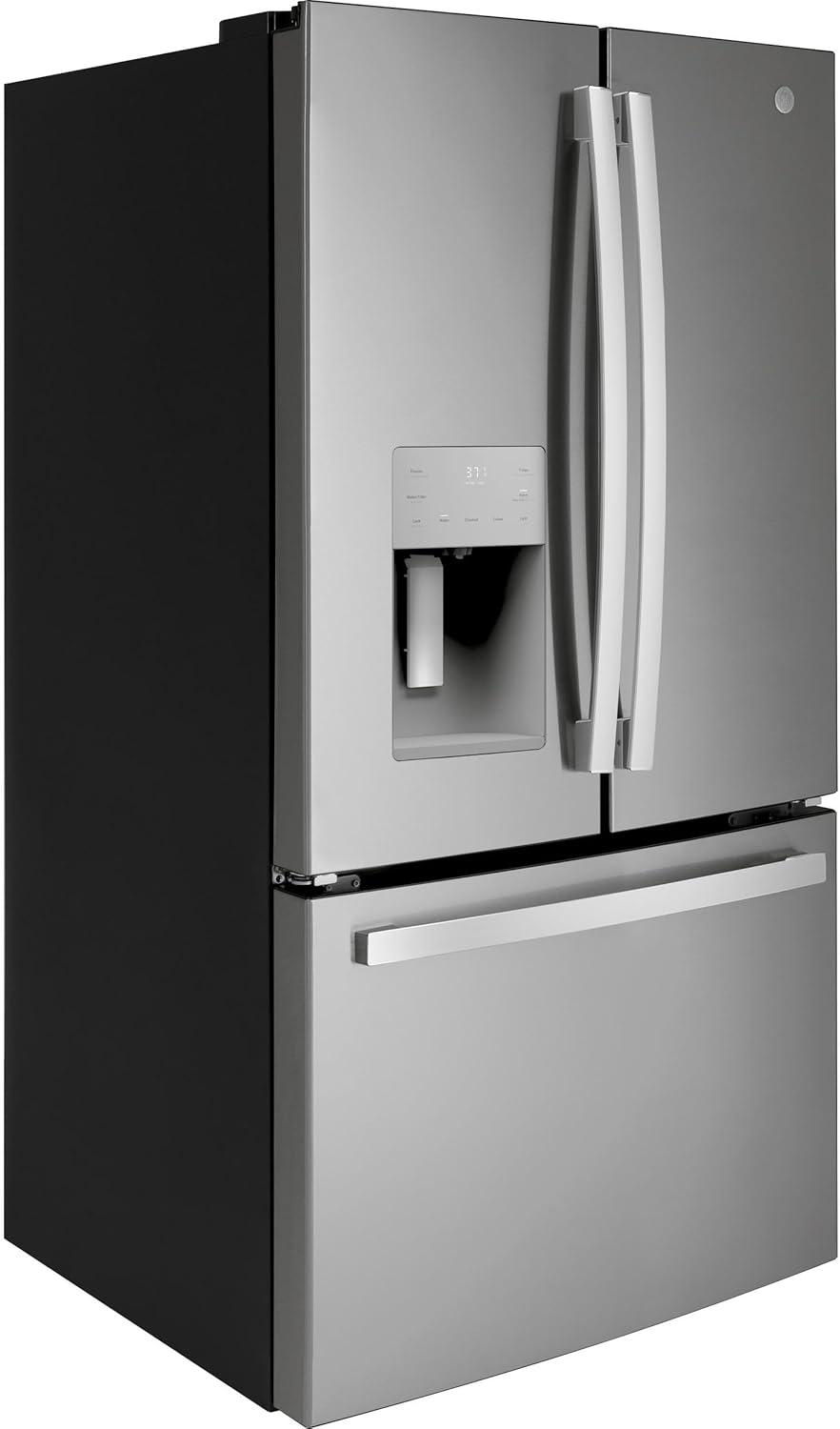 GE Appliances GFE26JYMFS GE Appliances 25.5 Cubic Feet Energy Star Smudge-Resistant French Door Refrigerator with Water and Ice Dispenser