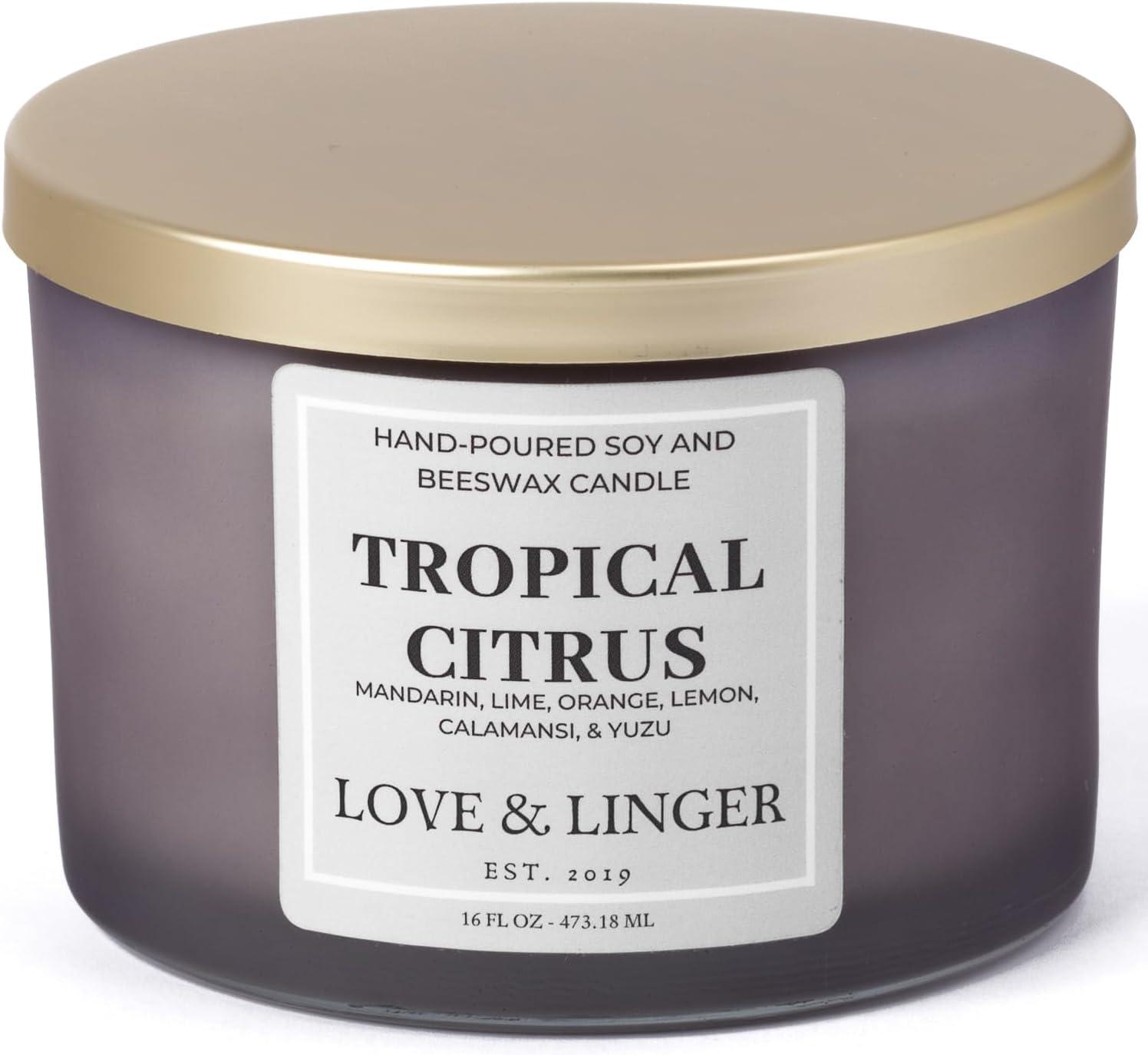 Tropical Citrus Frosted Grey Soy and Beeswax Candle