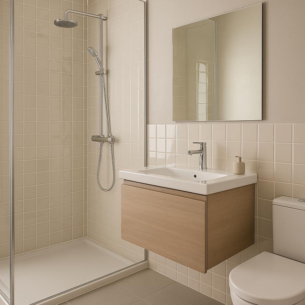 Almond Glossy Ceramic 6x6 Wall Tiles for Bathroom and Kitchen