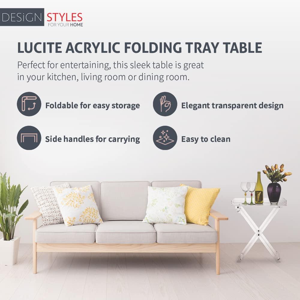 Design Styles Acrylic Folding Tray Table