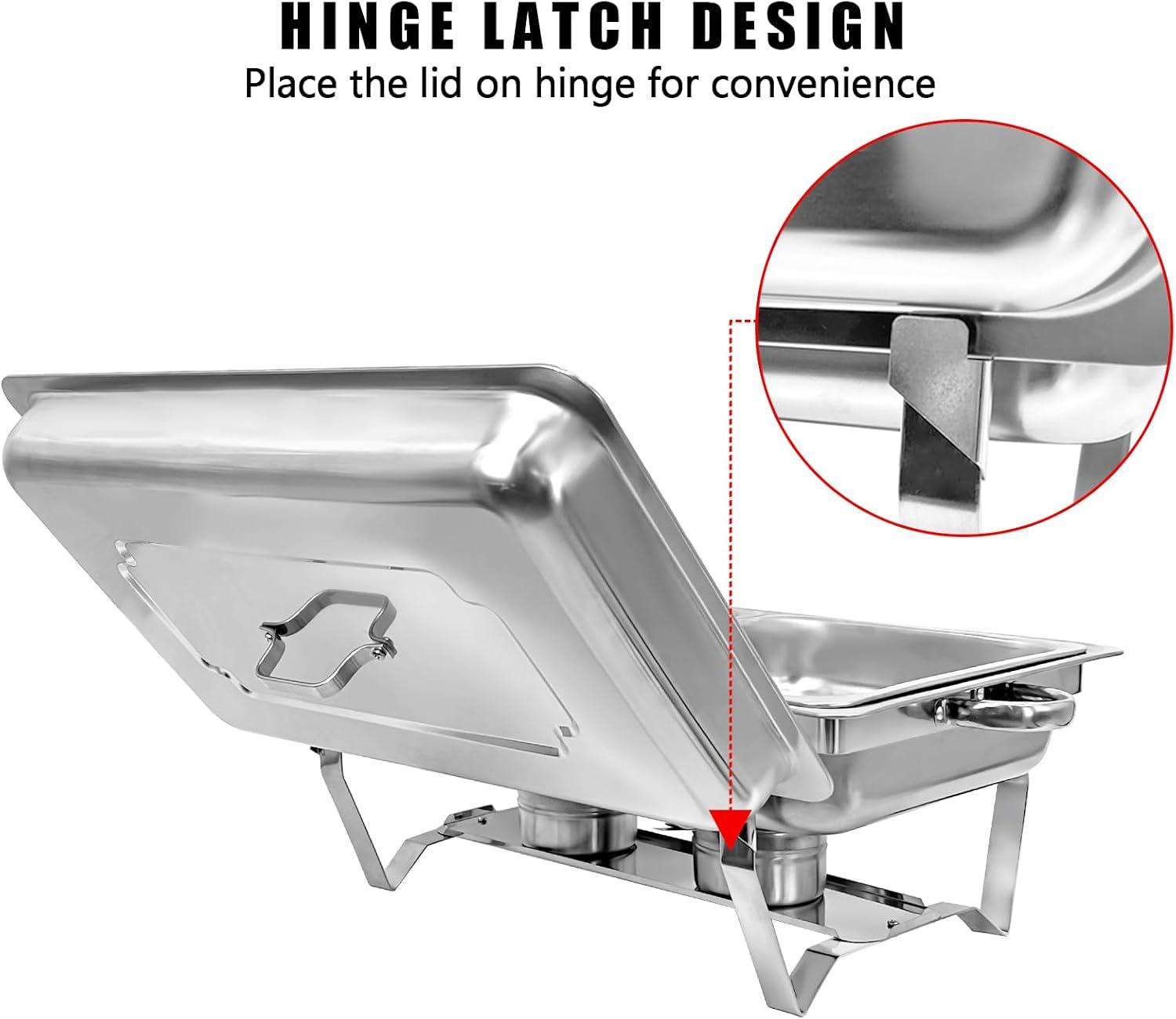 The Party Aisle™ Chafing Dishes For Buffet 4 Pack, 8 Qt Stainless Steel Chafers And Buffet Warmers Sets With Lid, Rectangle Serving Food Warmer Catering Supplies Buffet Display For Parties