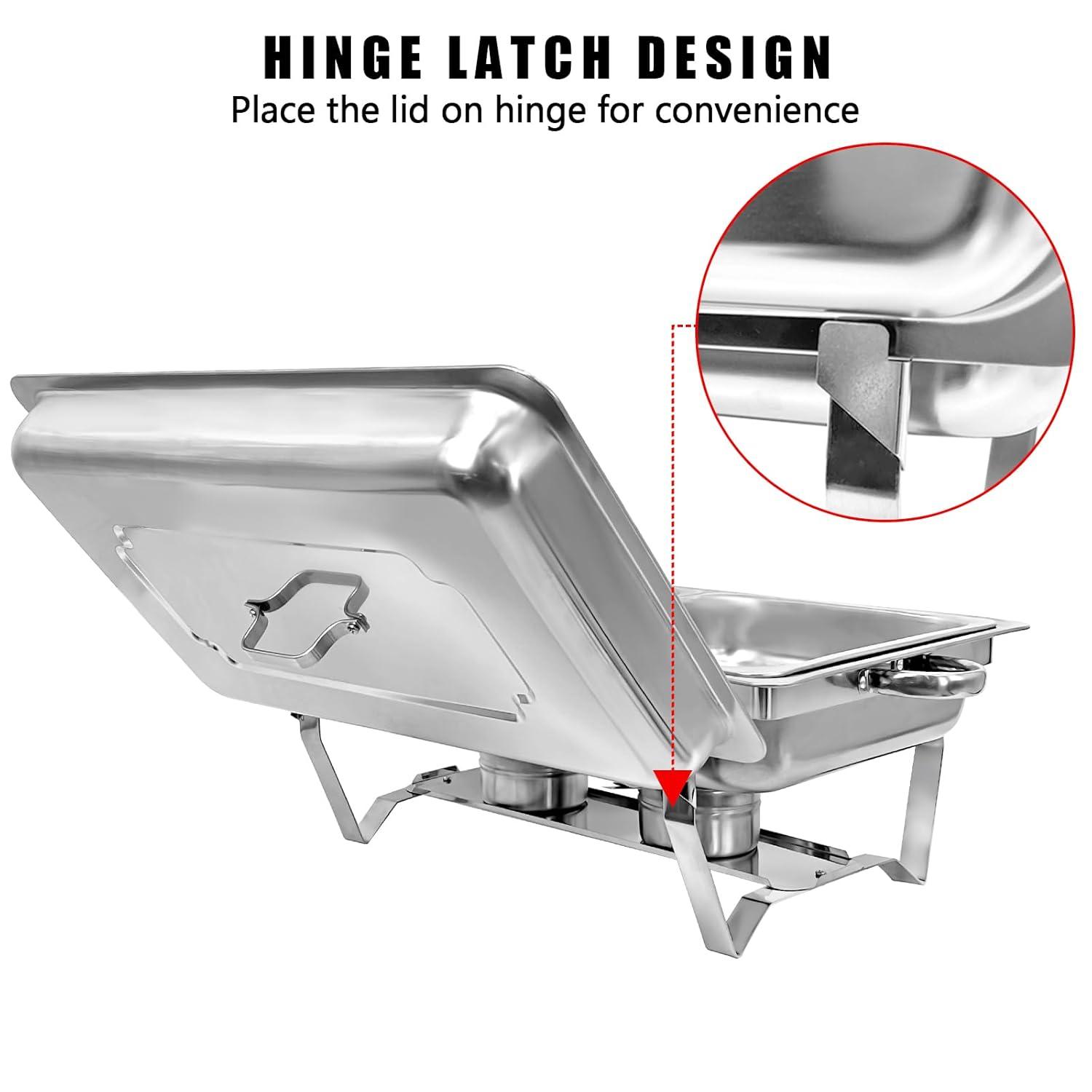 The Party Aisle™ Chafing Dishes For Buffet 4 Pack, 8 Qt Stainless Steel Chafers And Buffet Warmers Sets With Lid, Rectangle Serving Food Warmer Catering Supplies Buffet Display For Parties