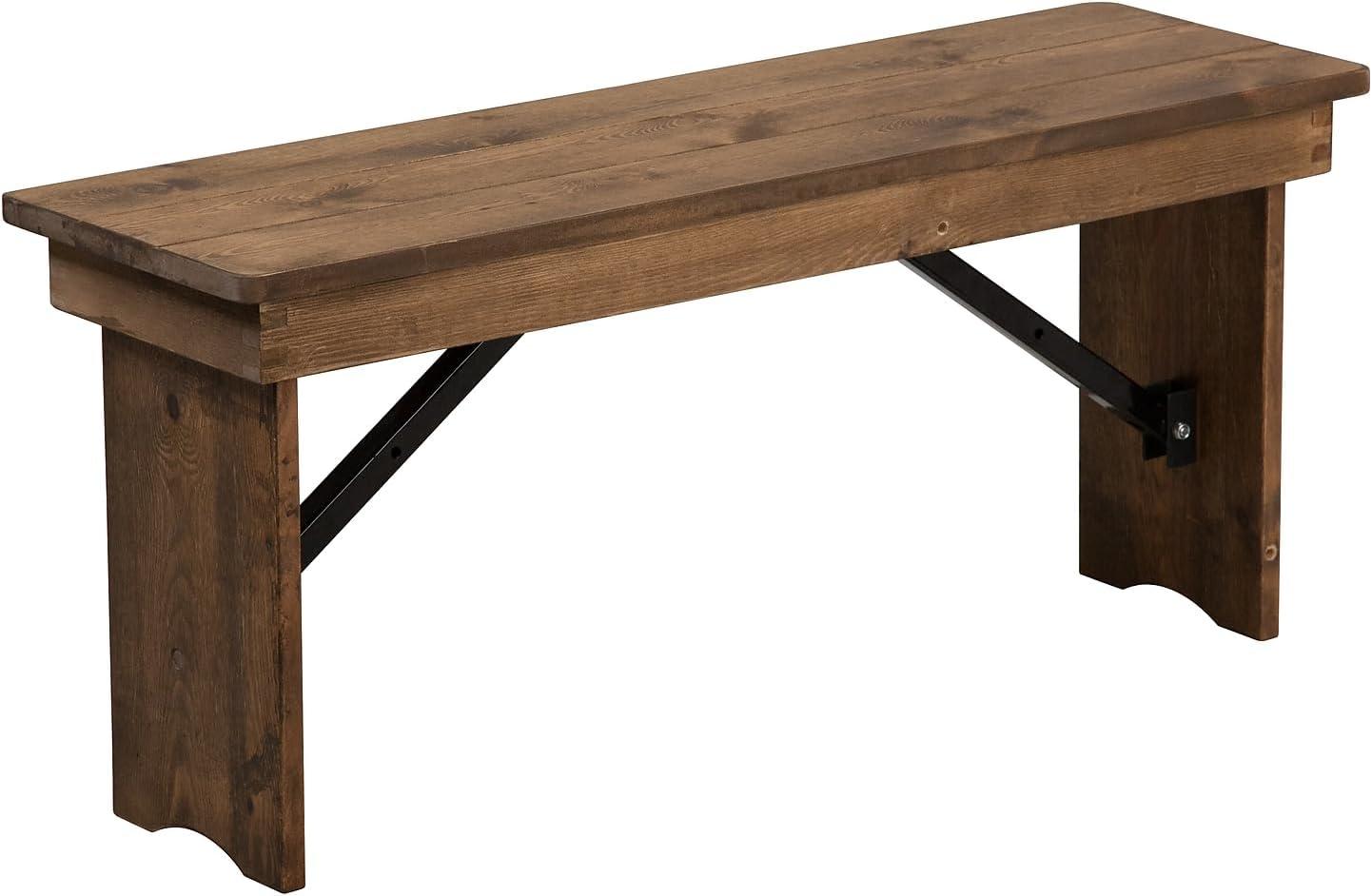 Flash Furniture HERCULES Series 40" x 12" Solid Pine Folding Farm Bench