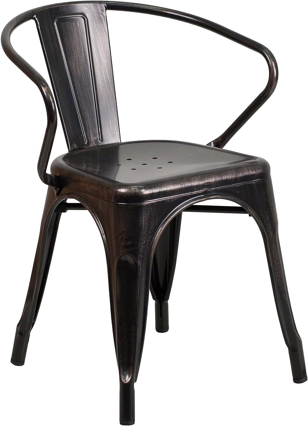 Flash Furniture Hucheson Metal Indoor-Outdoor Chair with Arms