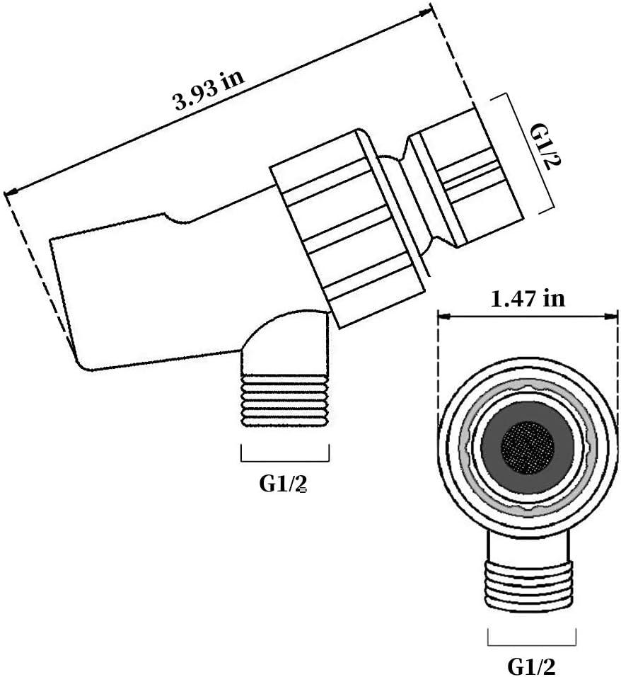 Adjustable Chrome Shower Arm Bracket with Brass Connector