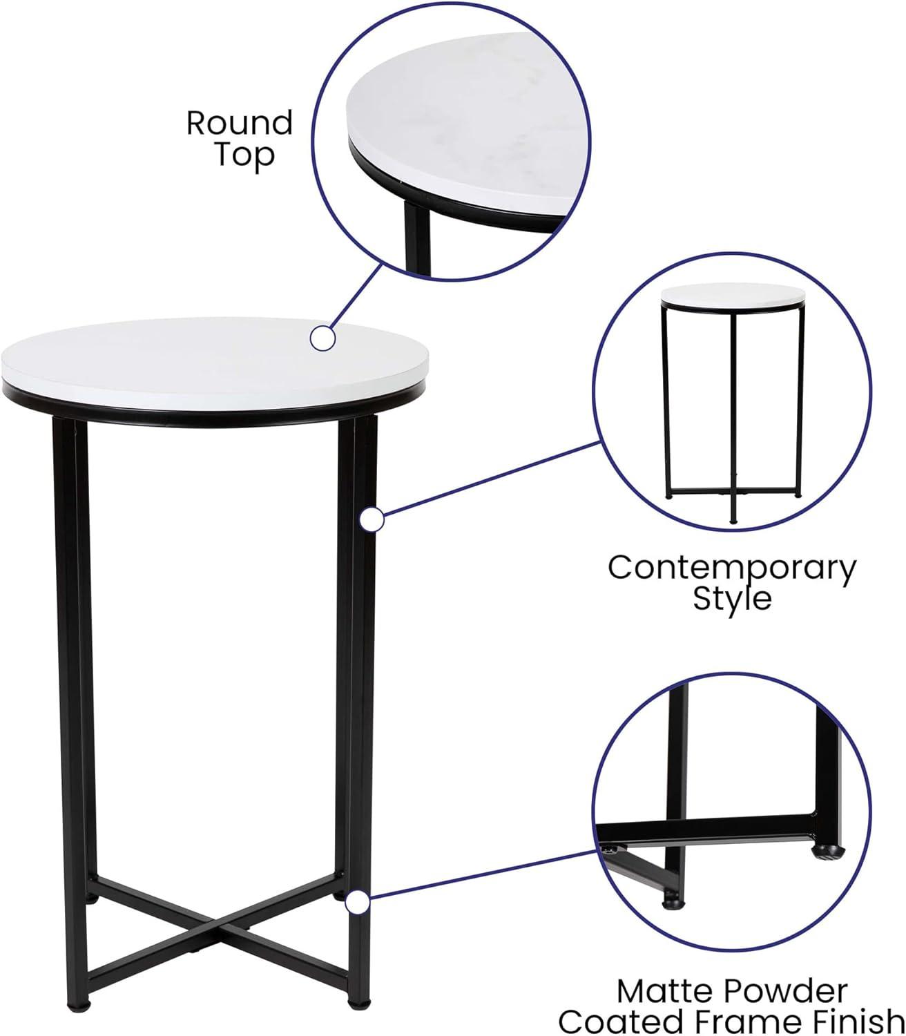 Flash Furniture Hampstead Collection End Table - Modern Laminate Accent Table with Crisscross Frame