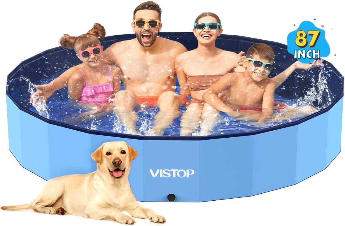 Large Blue Foldable Round PVC Dog and Kiddie Pool