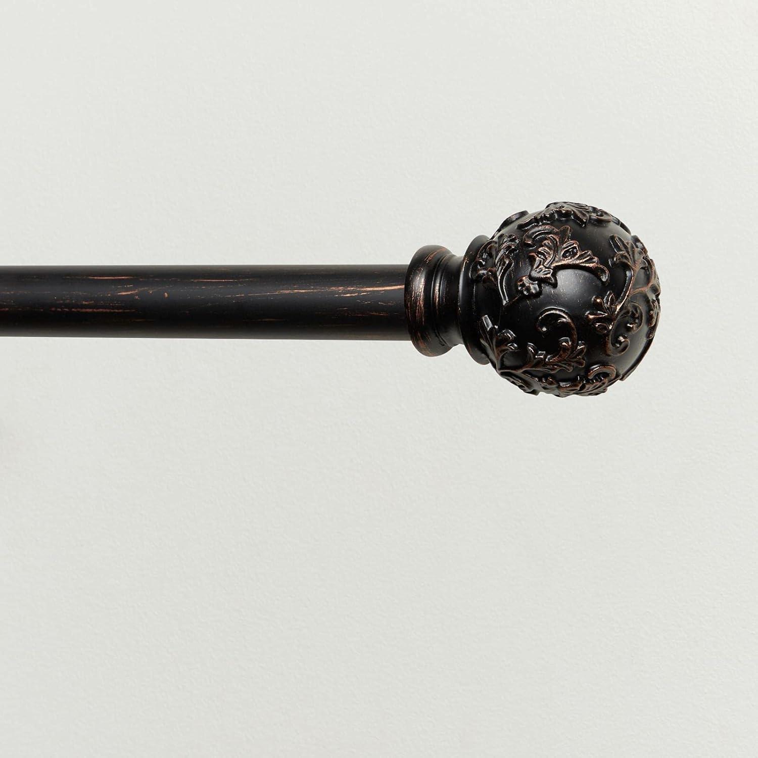 Jewett Exclusive Home Vine 1" Curtain Rod and Coordinating Finial Set, Adjustable