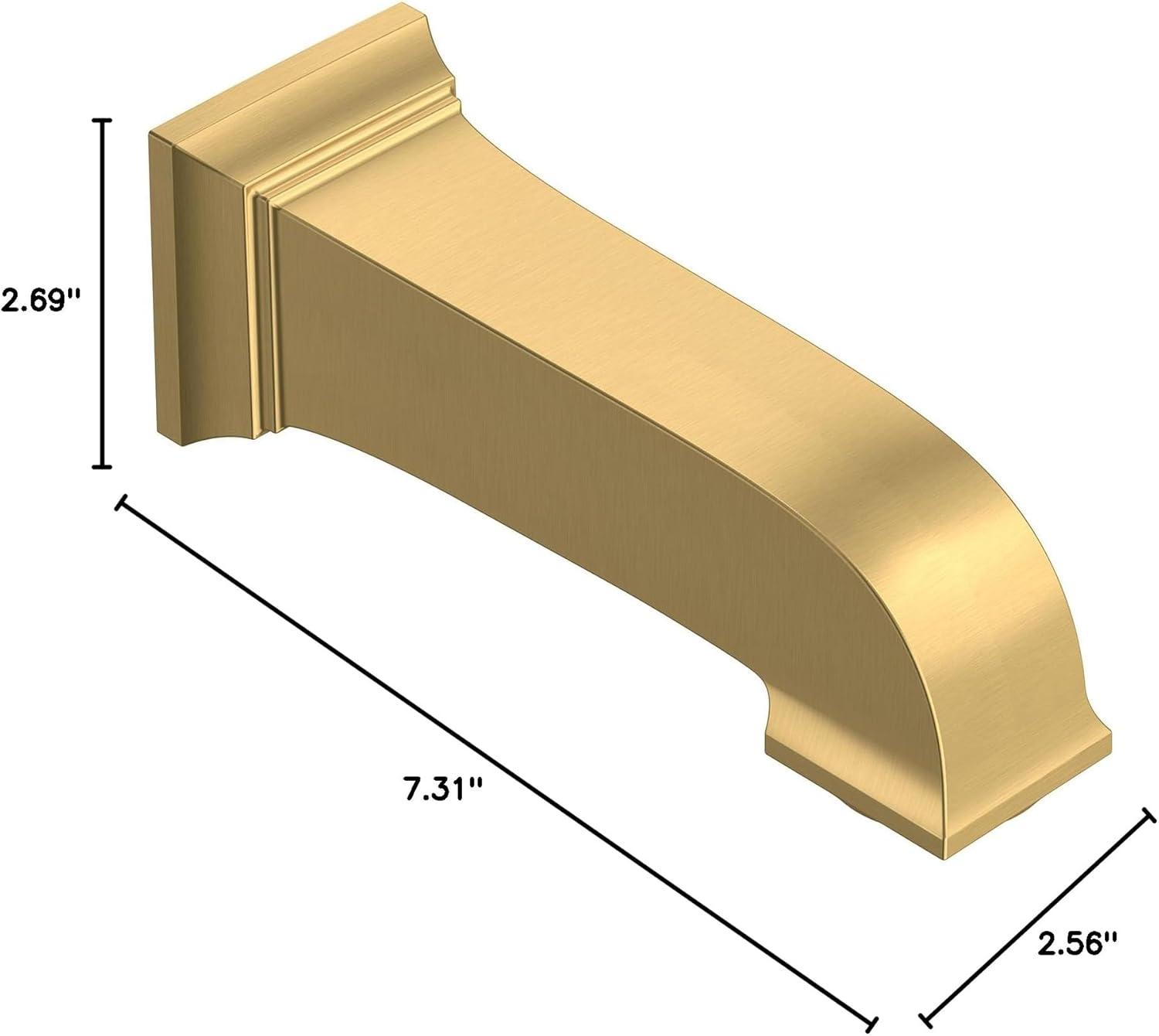 Brushed Gold Lever Handle Non-Diverter Tub Spout