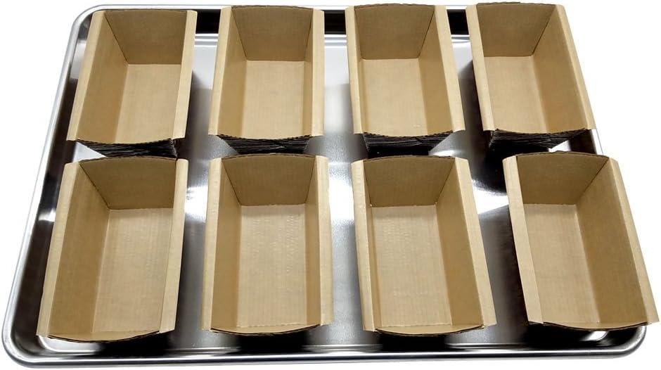 Mini Brown and Gold Paper Baking Loaf Pans, 25-Pack