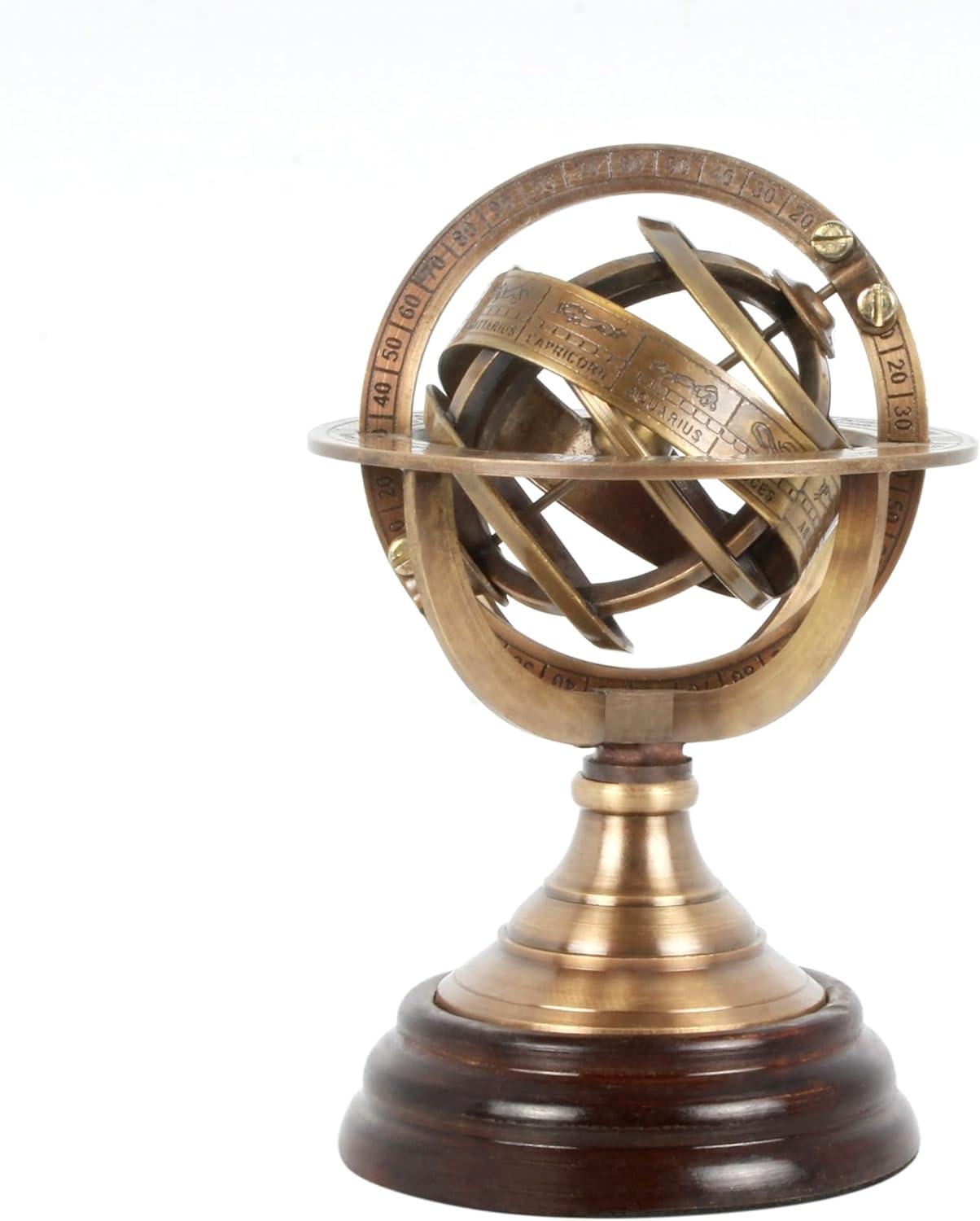 Thor Brass Globe Armillary Unique Table Decor